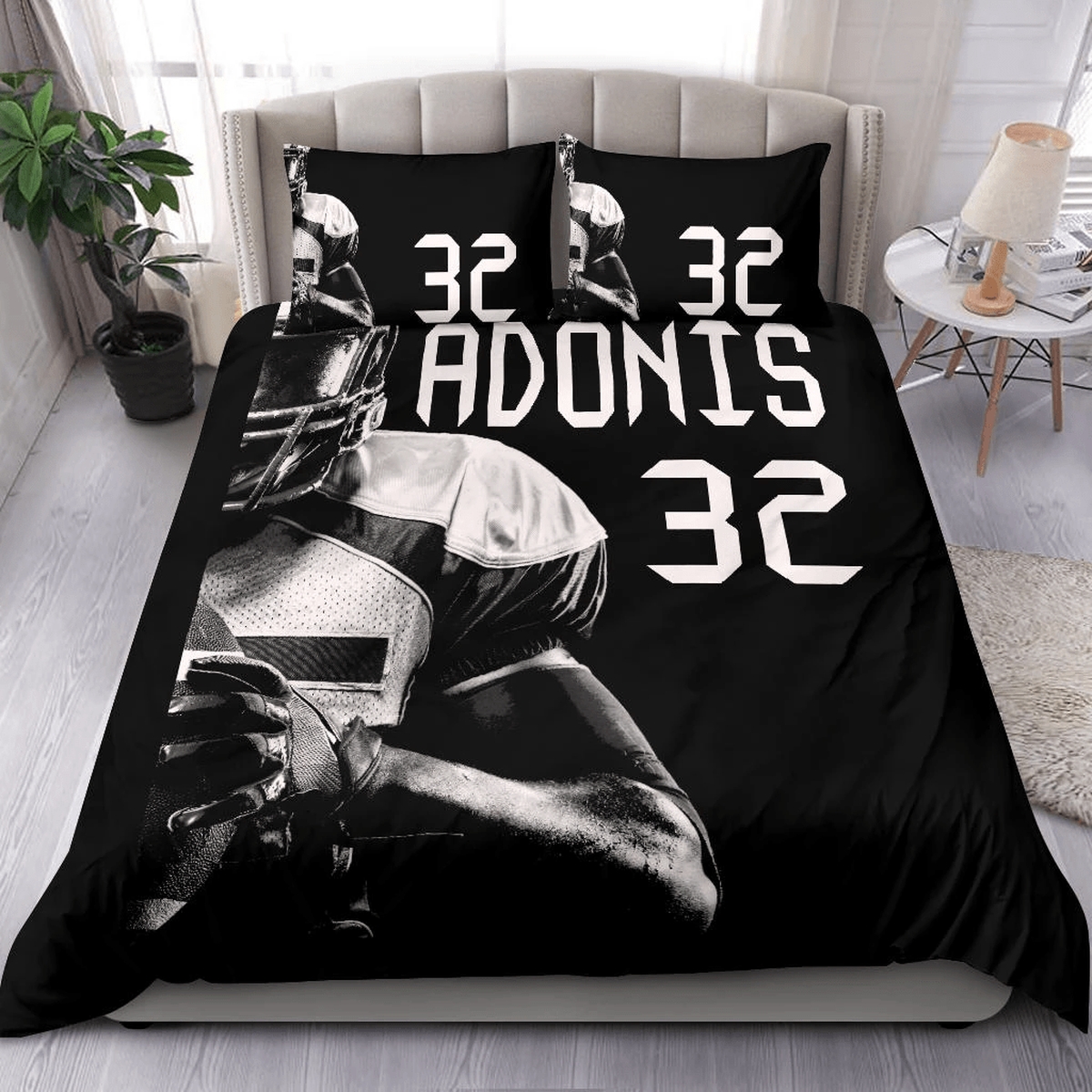 Custom Duvet Cover Bedding Set Football Player With Your Name - Unique Anime Apparel for Fans