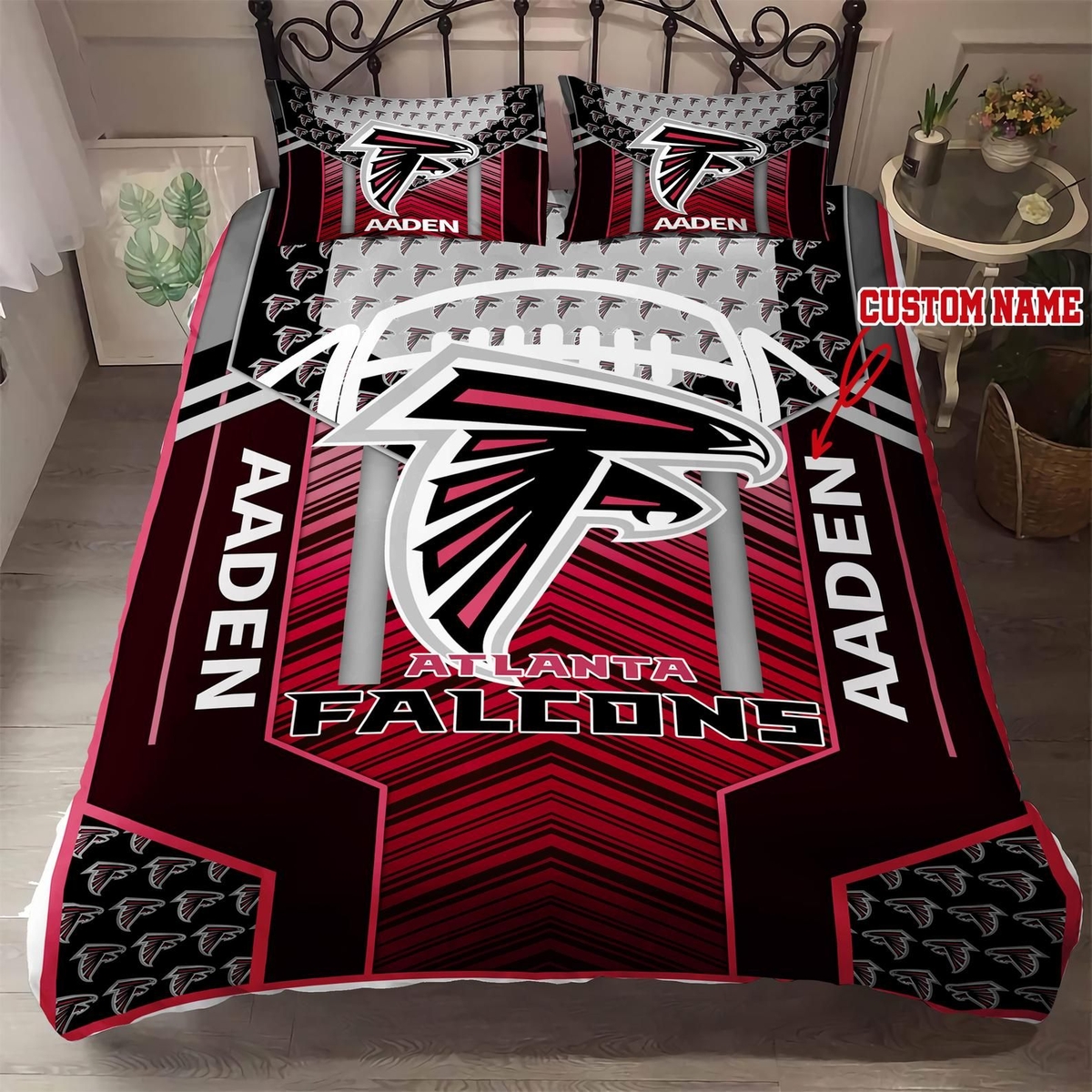Custom Name Atlanta Falcons Bedding Set - Unique Anime Apparel for Fans