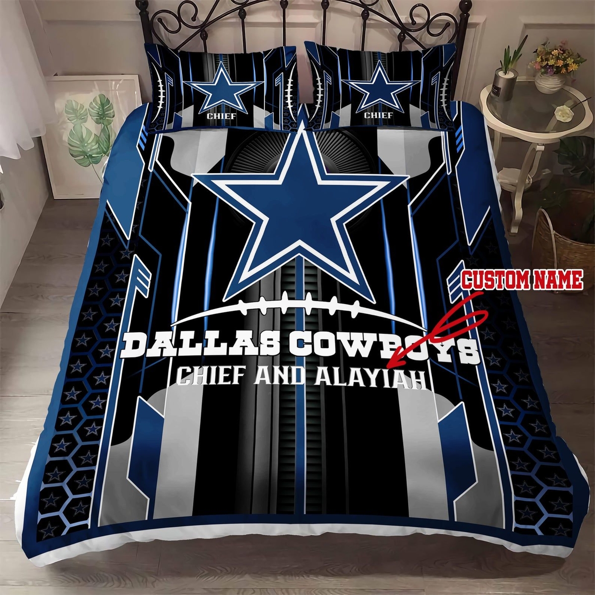 Custom Name Dallas Cowboys Bedding Set - Unique Anime Apparel for Fans
