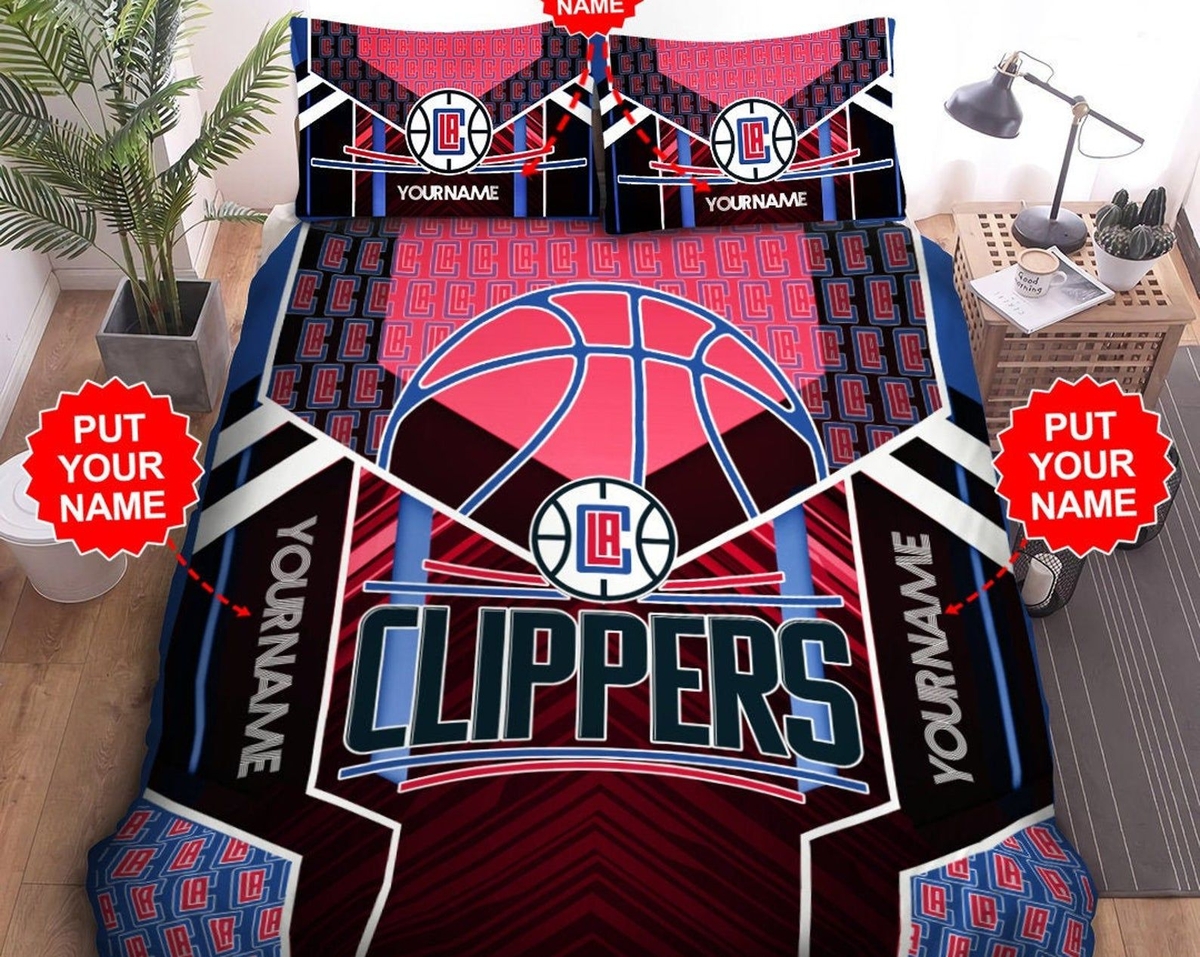 Custom Name Los Angeles Clippers Duvet Covers Bedding Set - Unique Anime Apparel for Fans