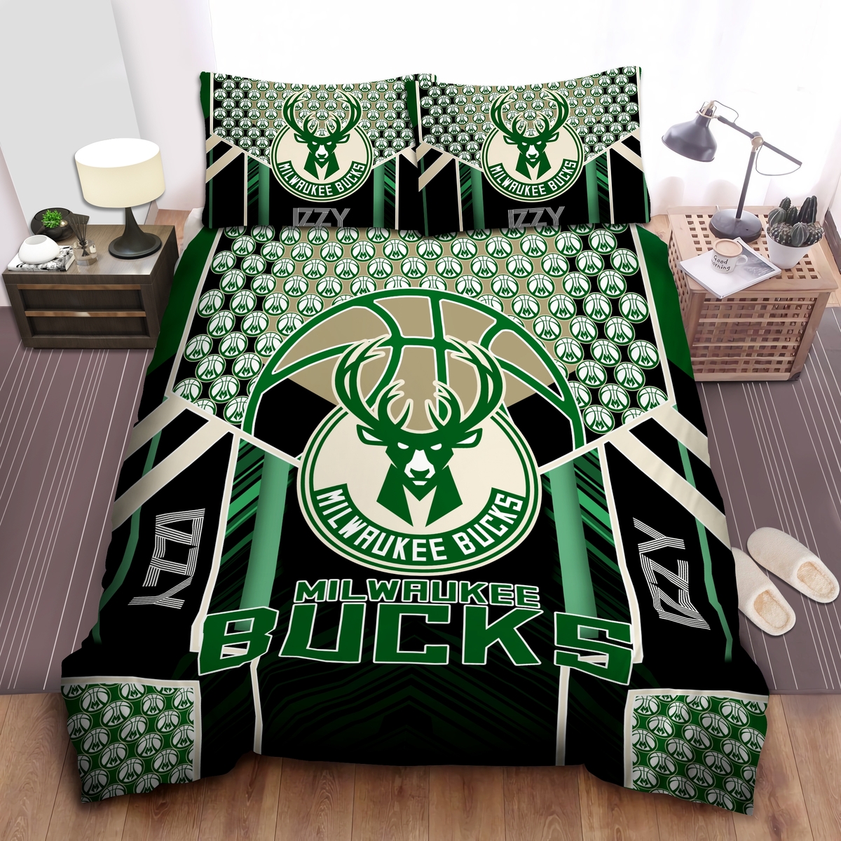 Custom Name Milwaukee Bucks Bedding Set - Unique Anime Apparel for Fans