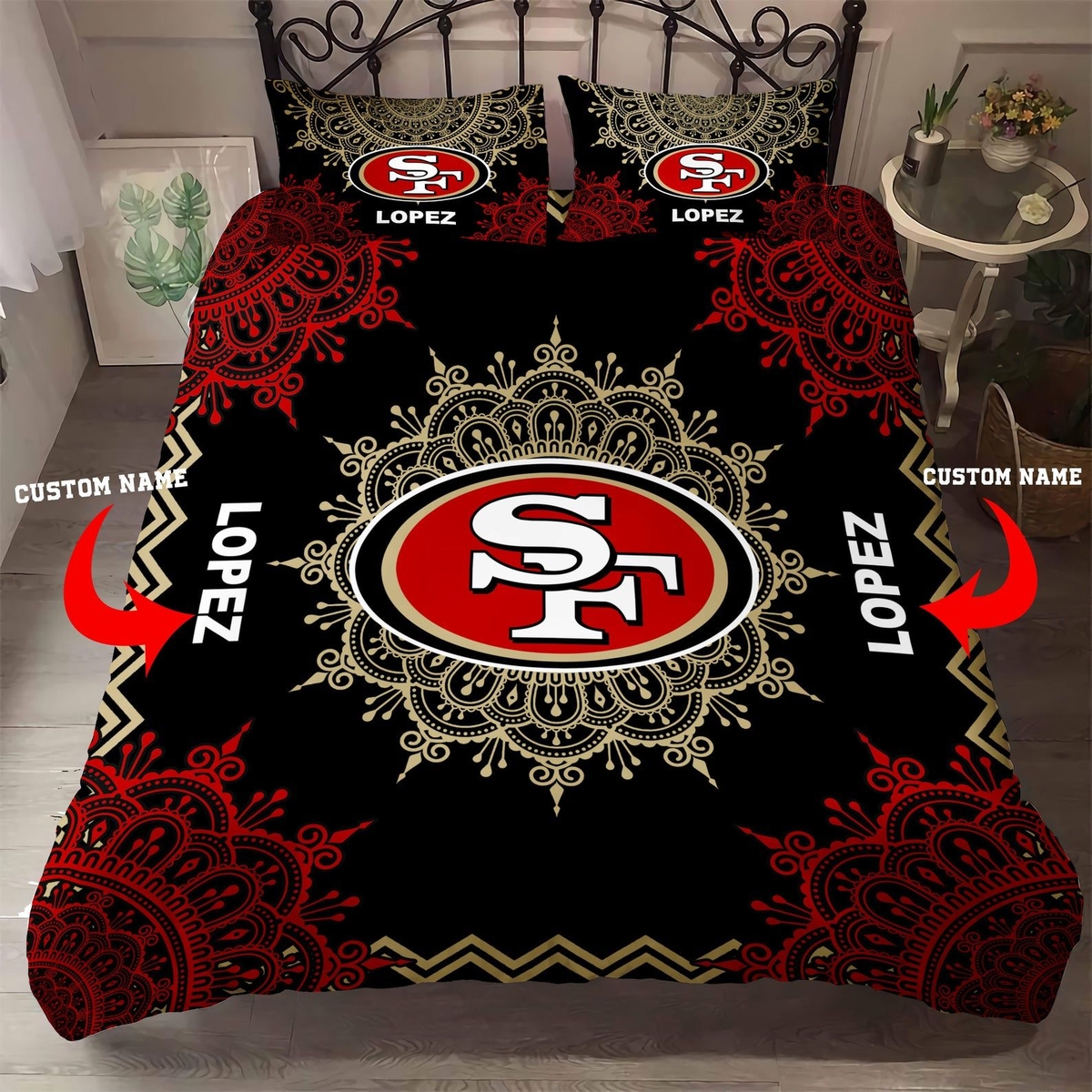 Custom Name San Francisco 49ers Bedding Set - Unique Anime Apparel for Fans