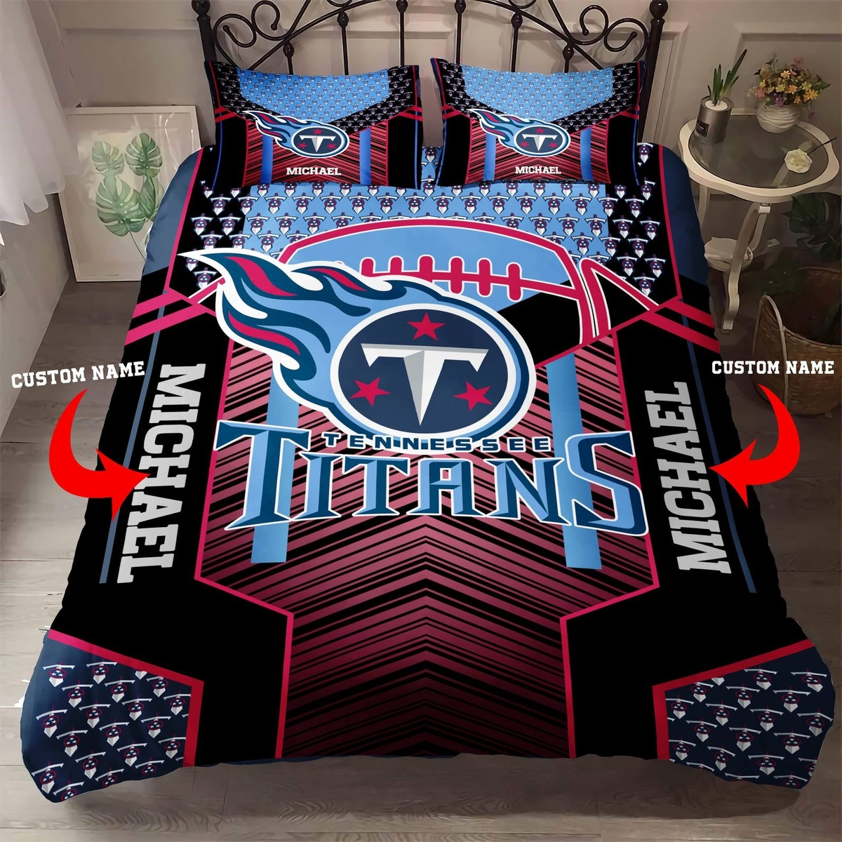 Custom Name Tennessee Titans Bedding Set - Unique Anime Apparel for Fans