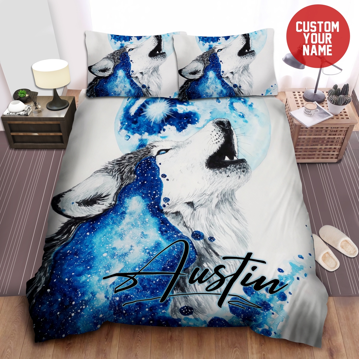 Custom Scandy Girl Wolf Duvet Cover Bedding Set With Your Name - Unique Anime Apparel for Fans