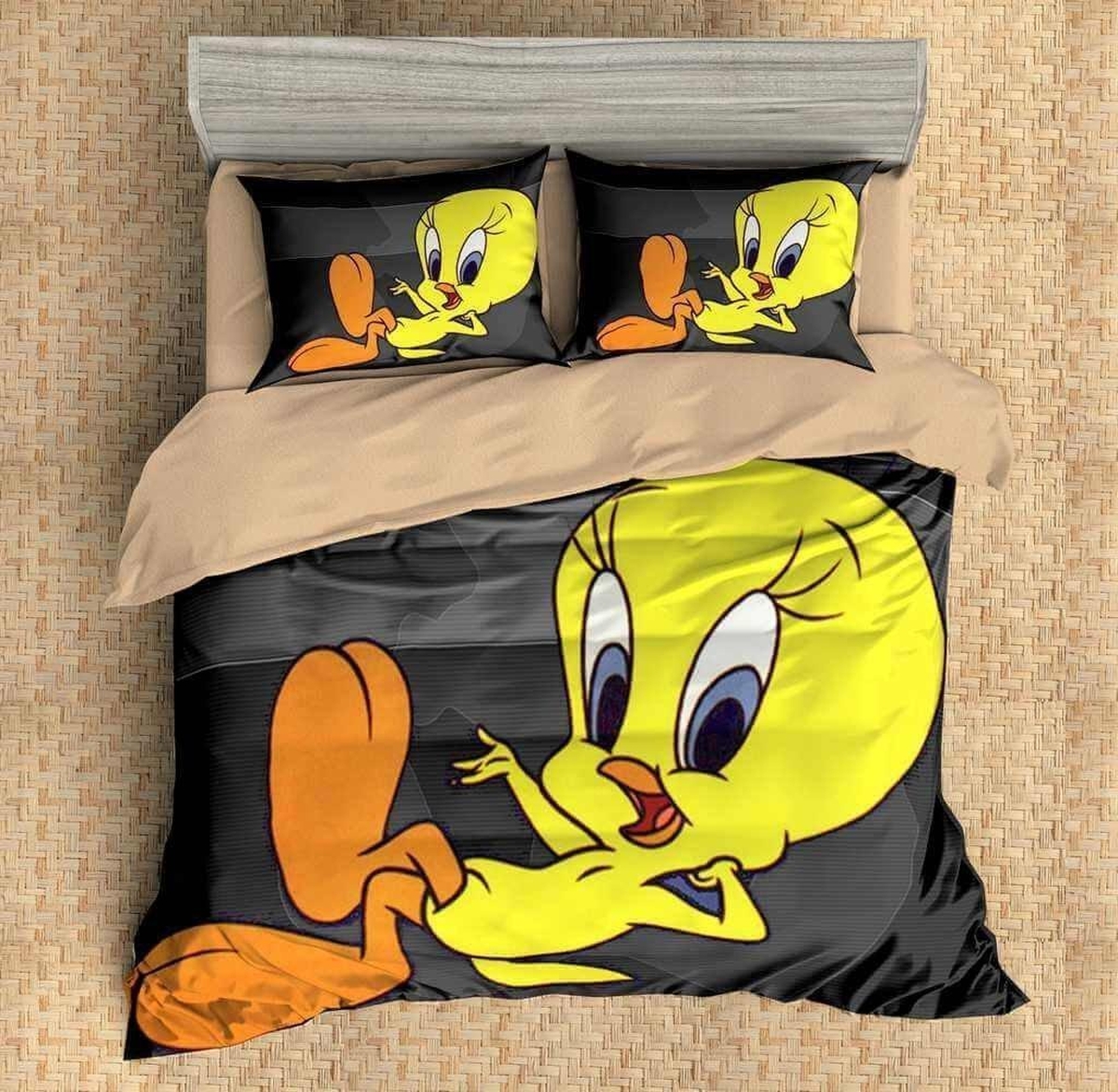 Customize Tweety Bird 3pcs Duvet Cover Set Bedding Set Flat Sheet Pillowcases Bedlinen - Unique Anime Apparel for Fans
