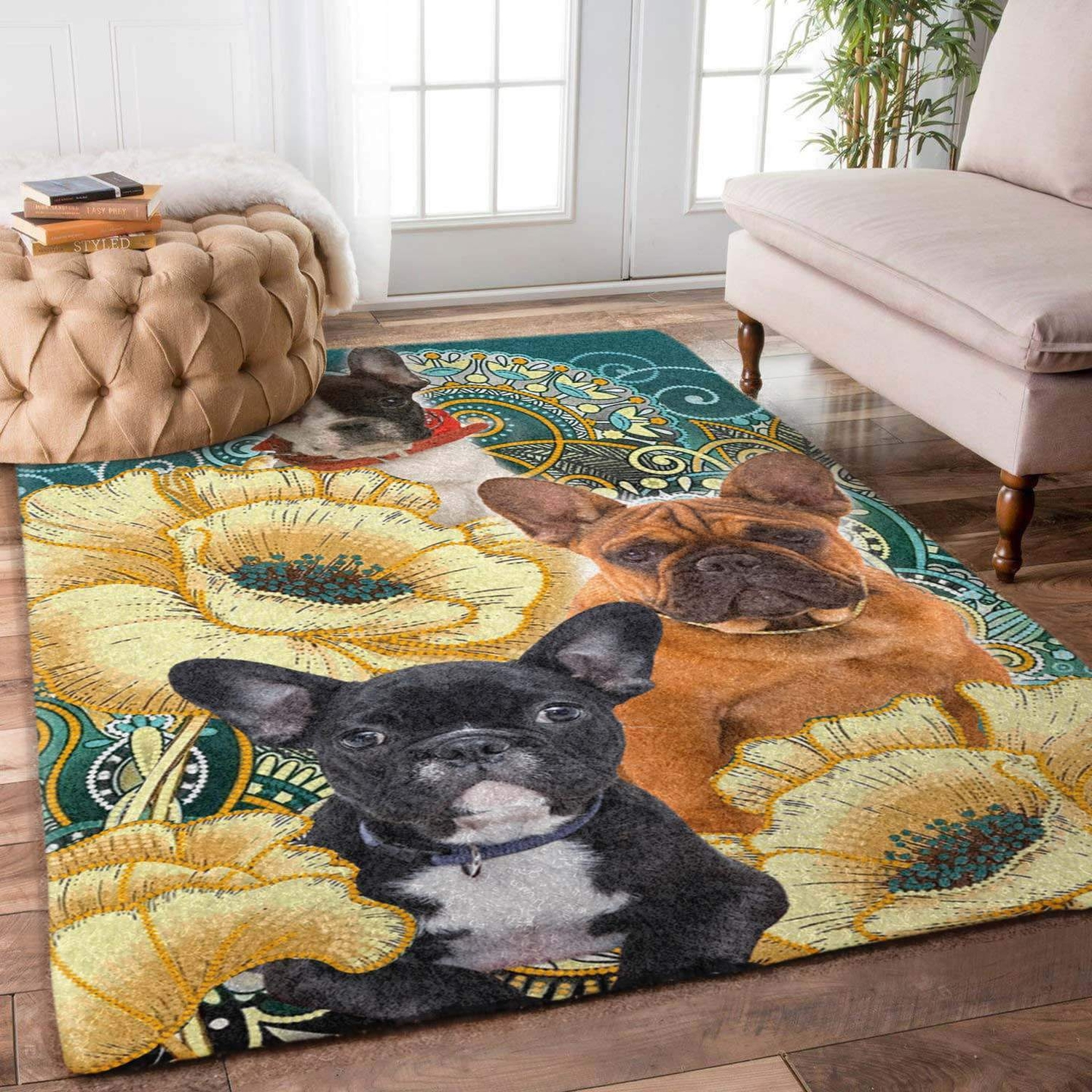 Cute Bulldog Limited Edition Rug - Unique Anime Apparel for Fans