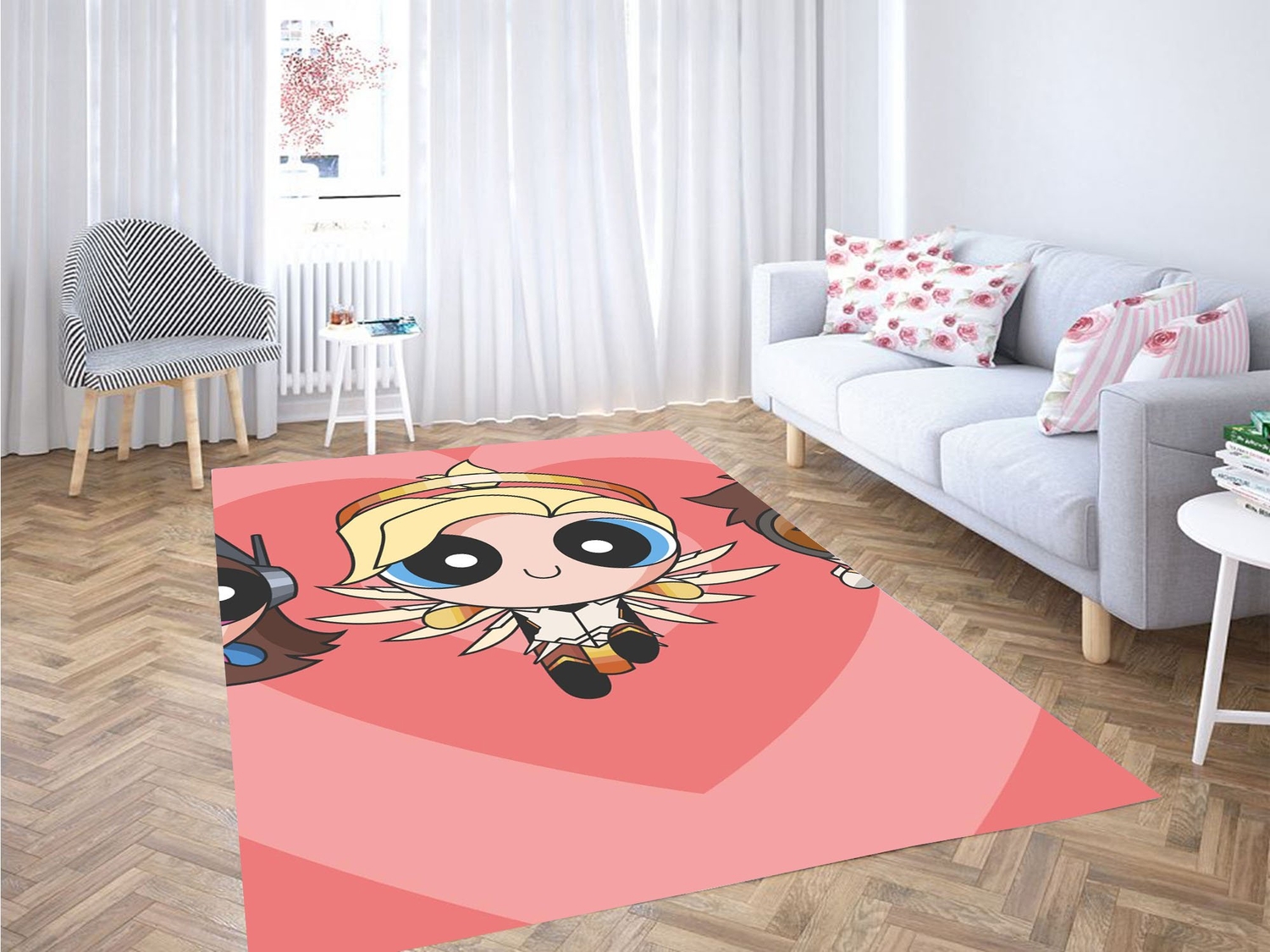 Cute Character The Powepuff Girls Carpet Rug - Unique Anime Apparel for Fans
