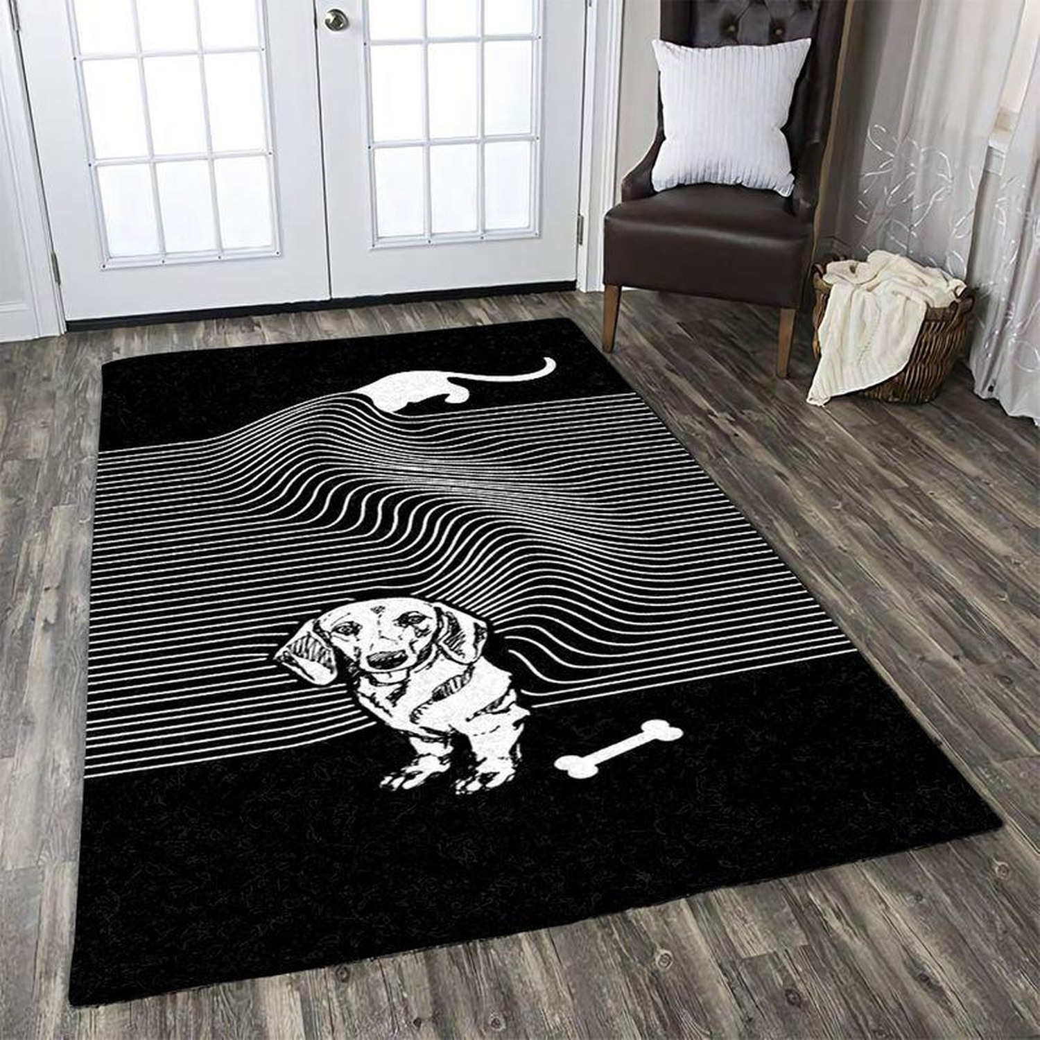 Cute Dachshund Rectangle Limited Edition Rug - Unique Anime Apparel for Fans