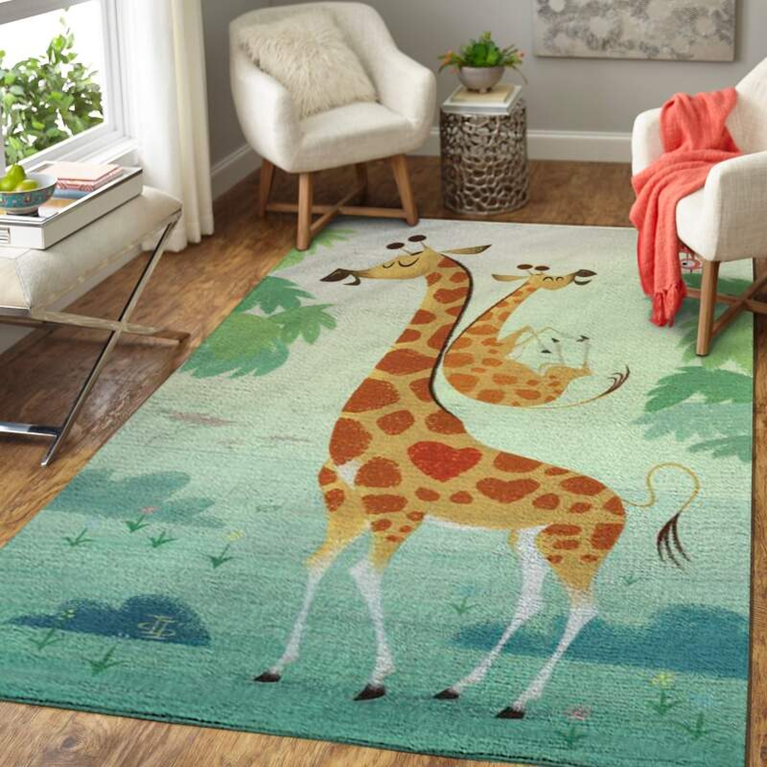 Cute Giraffes Area Limited Edition Rug - Unique Anime Apparel for Fans
