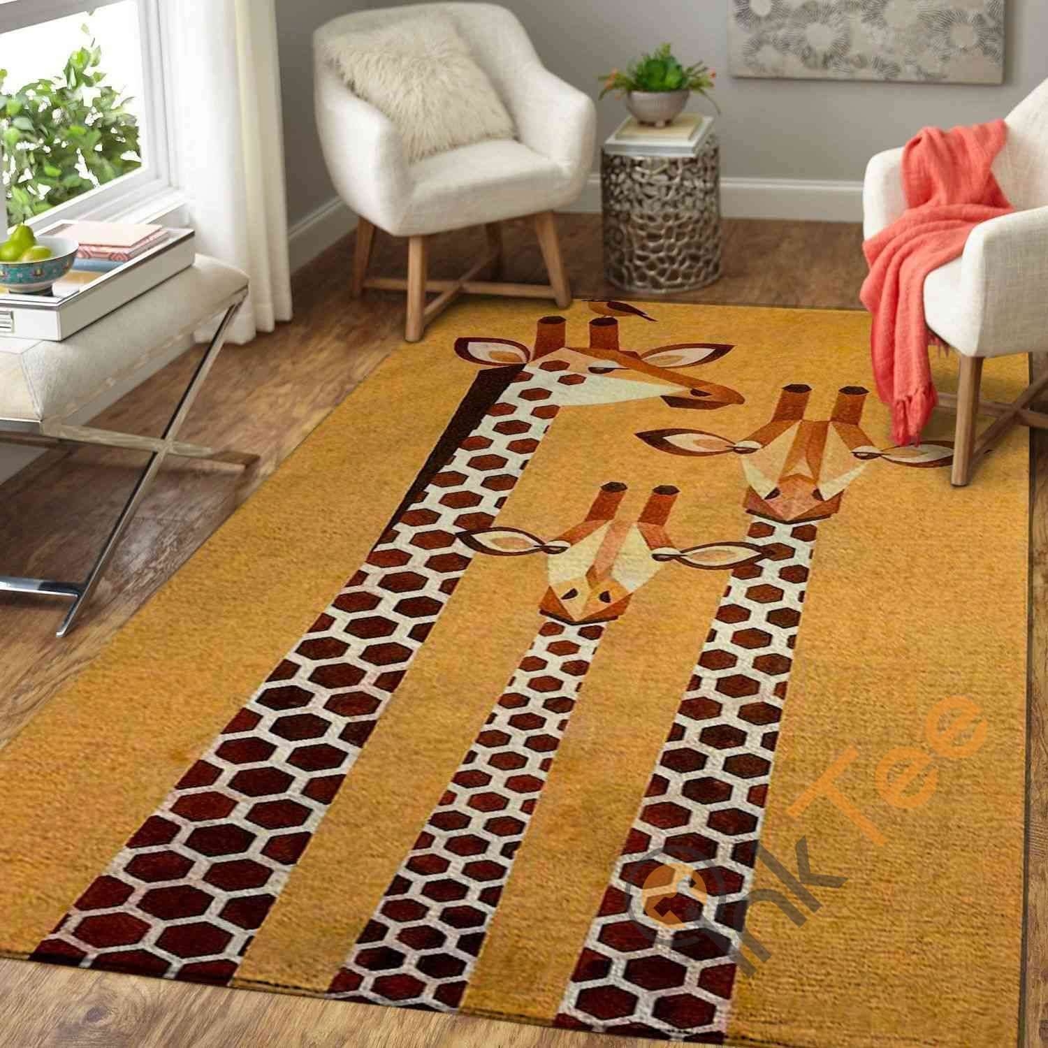Cute Giraffes Area Rug - Unique Anime Apparel for Fans
