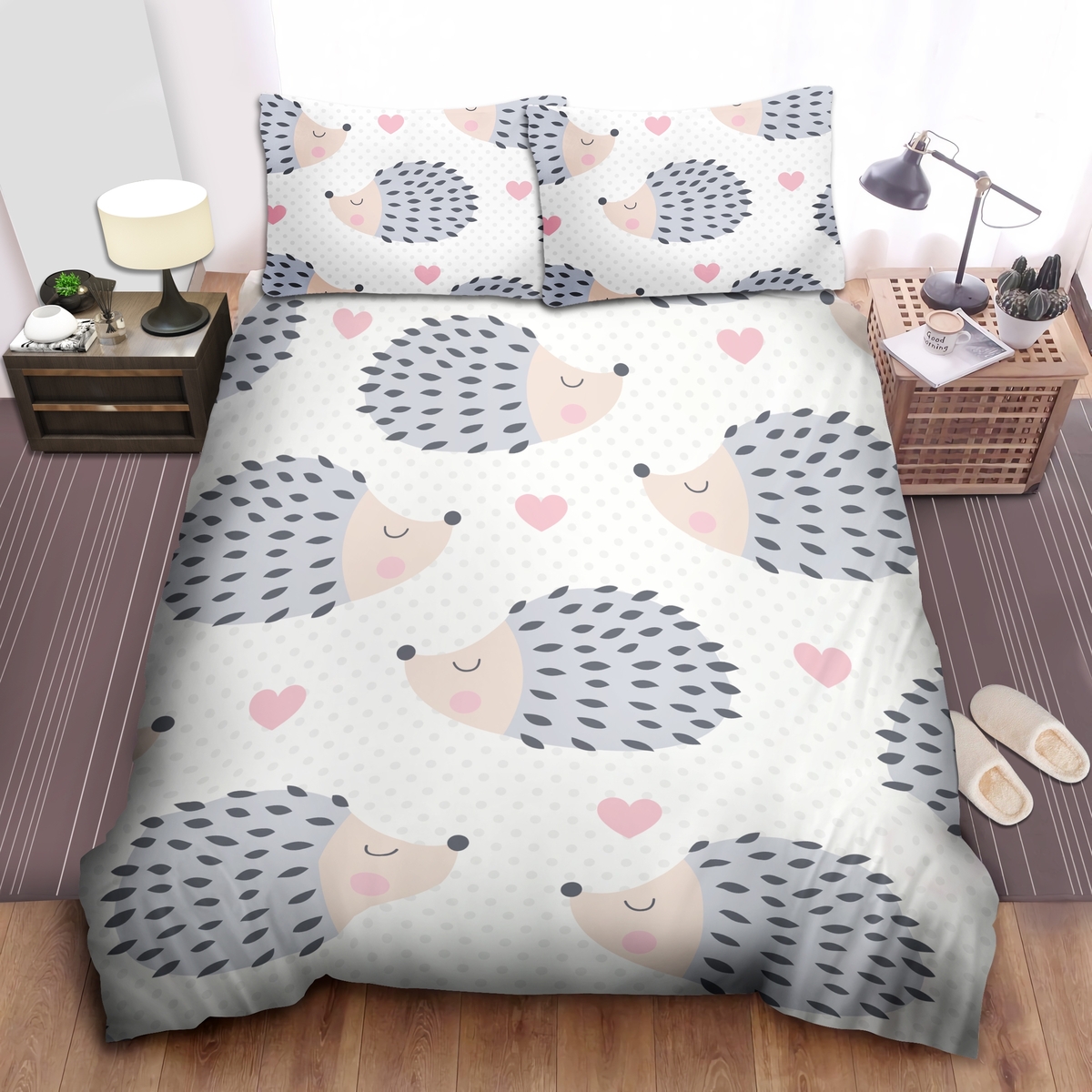 Cute Hedgehog Bed Sheets Duvet Cover Bedding Set - Unique Anime Apparel for Fans