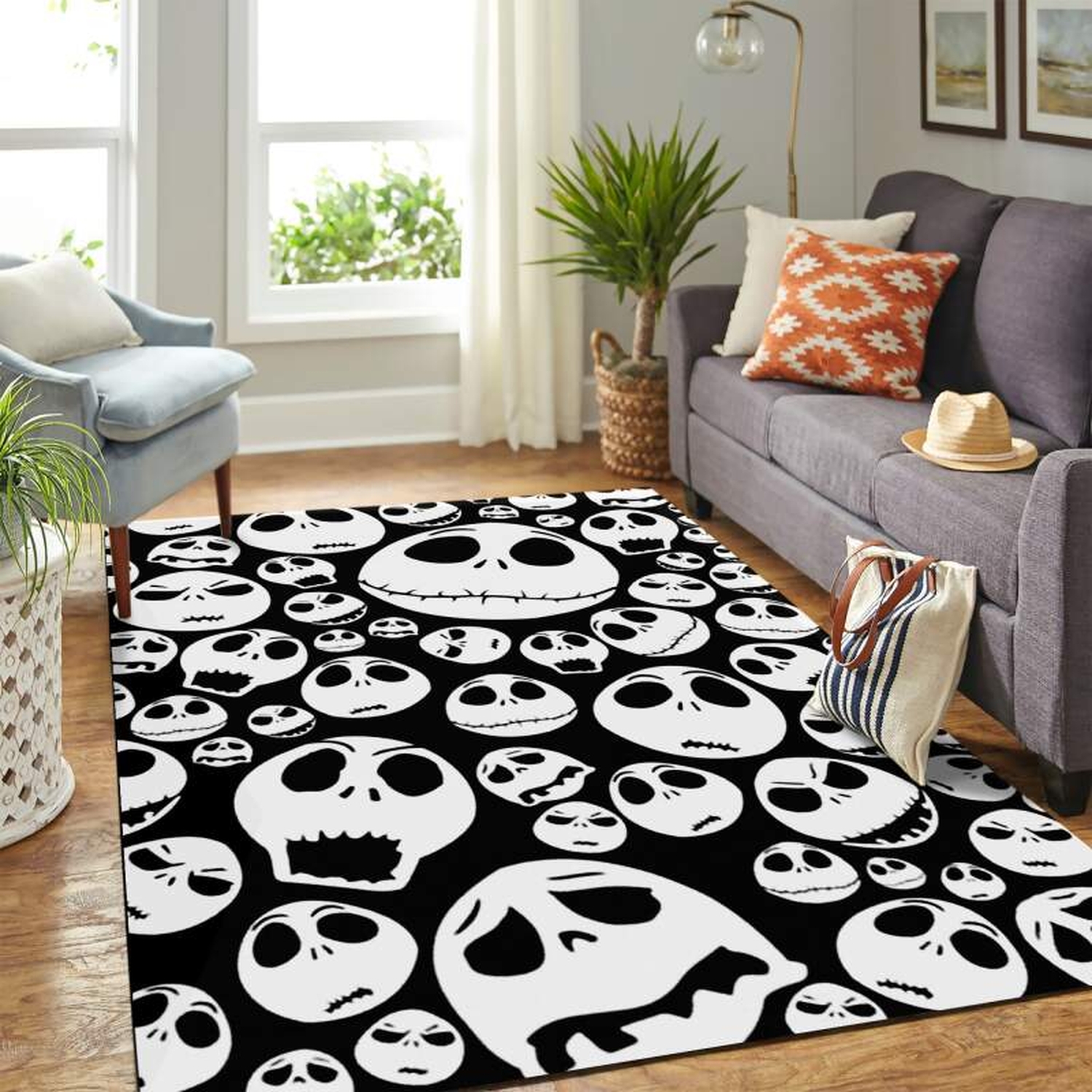 Cute Jack Skellington Head Carpet Rug - Unique Anime Apparel for Fans