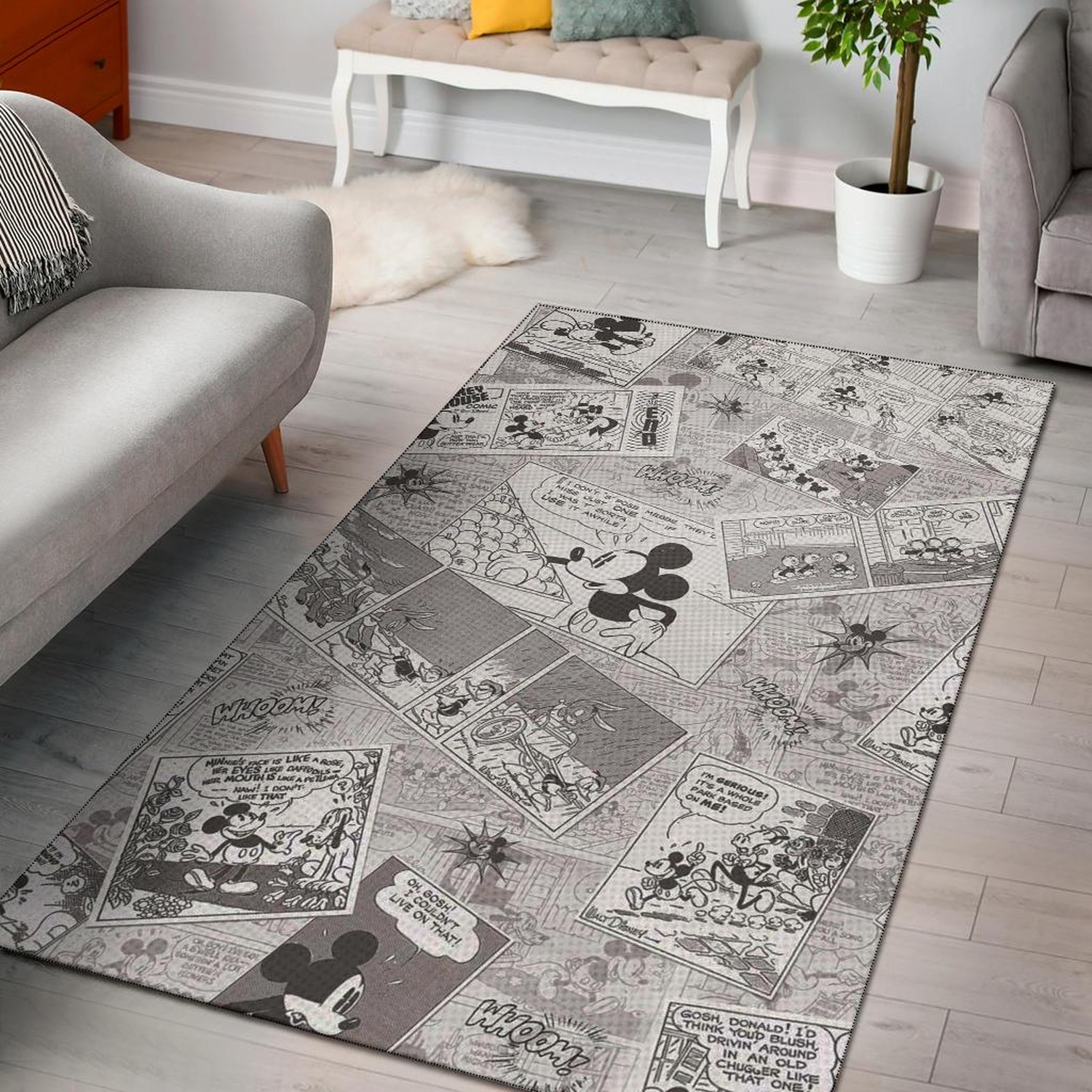 Cute Mickey Mouse Area Rug - Unique Anime Apparel for Fans