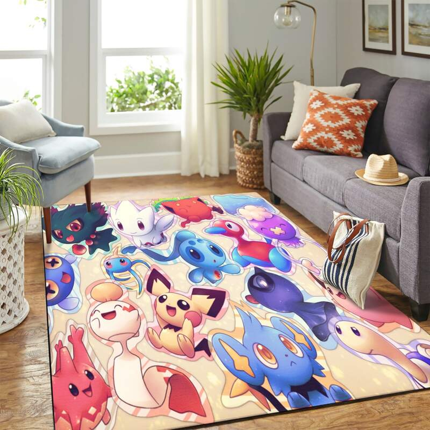 Cute Pokemon Chibi Carpet Area Rug - Unique Anime Apparel for Fans