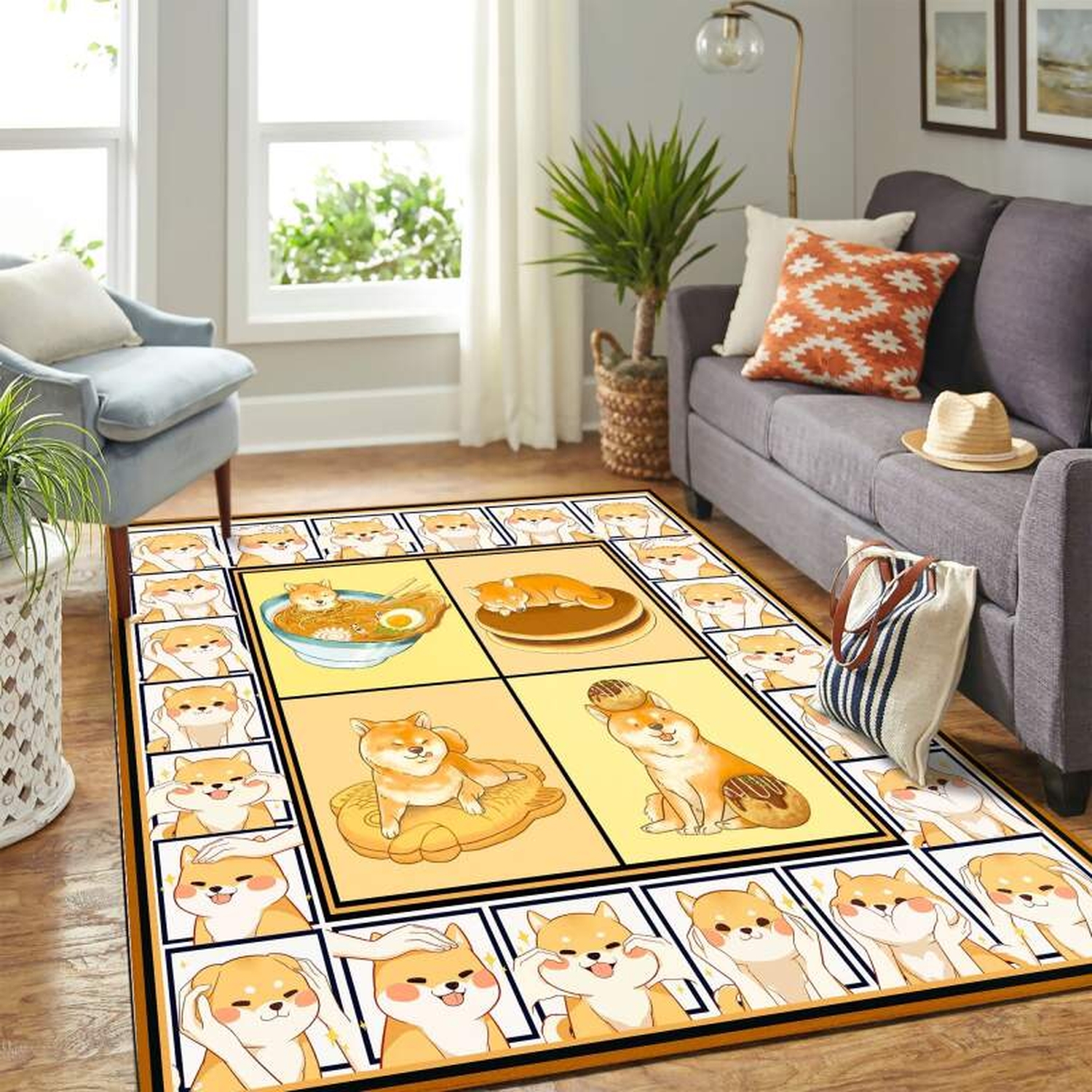 Cute Shiba Inu Mk Carpet Area Rug - Unique Anime Apparel for Fans
