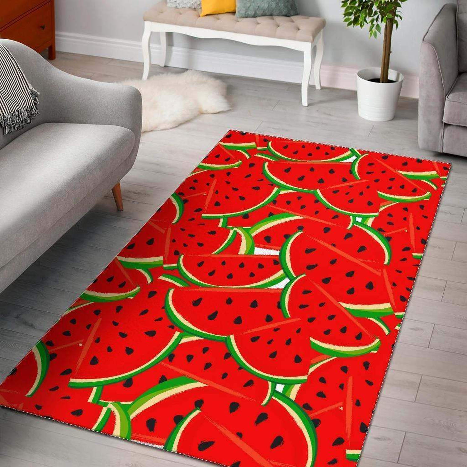Cute Watermelon Pieces Limited Edition Rug - Unique Anime Apparel for Fans