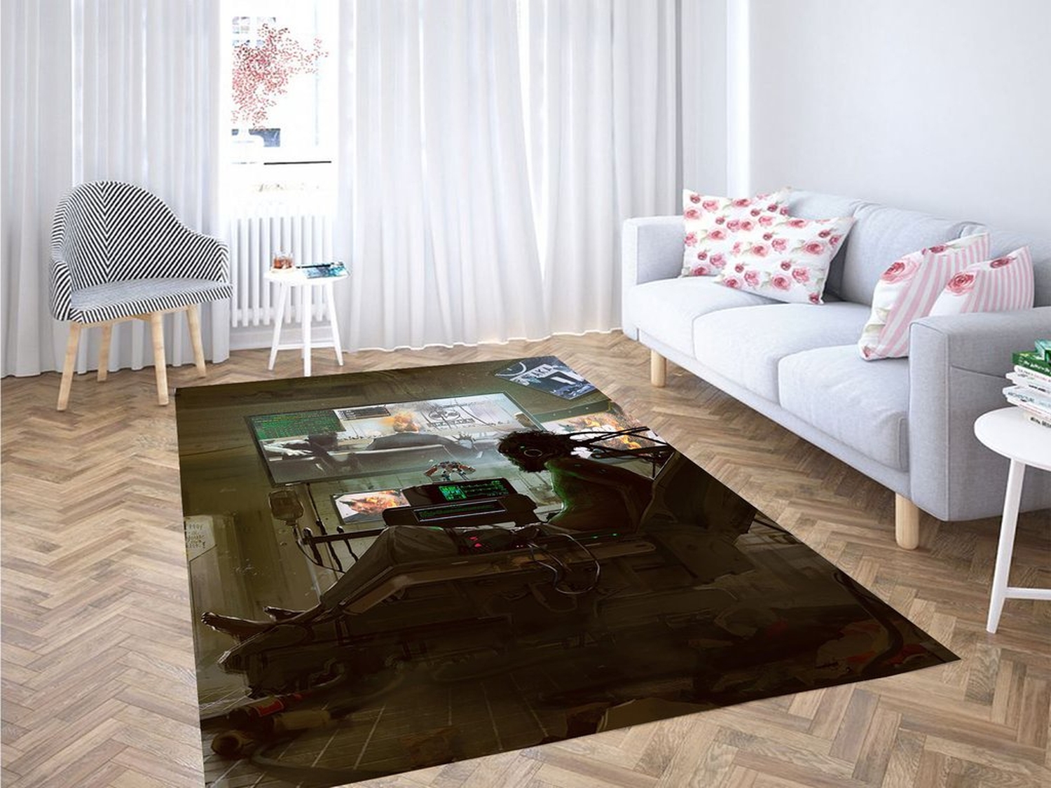 Cyberpunk 2077 3d Futuristic Art Living Room Modern Carpet Rug - Unique Anime Apparel for Fans