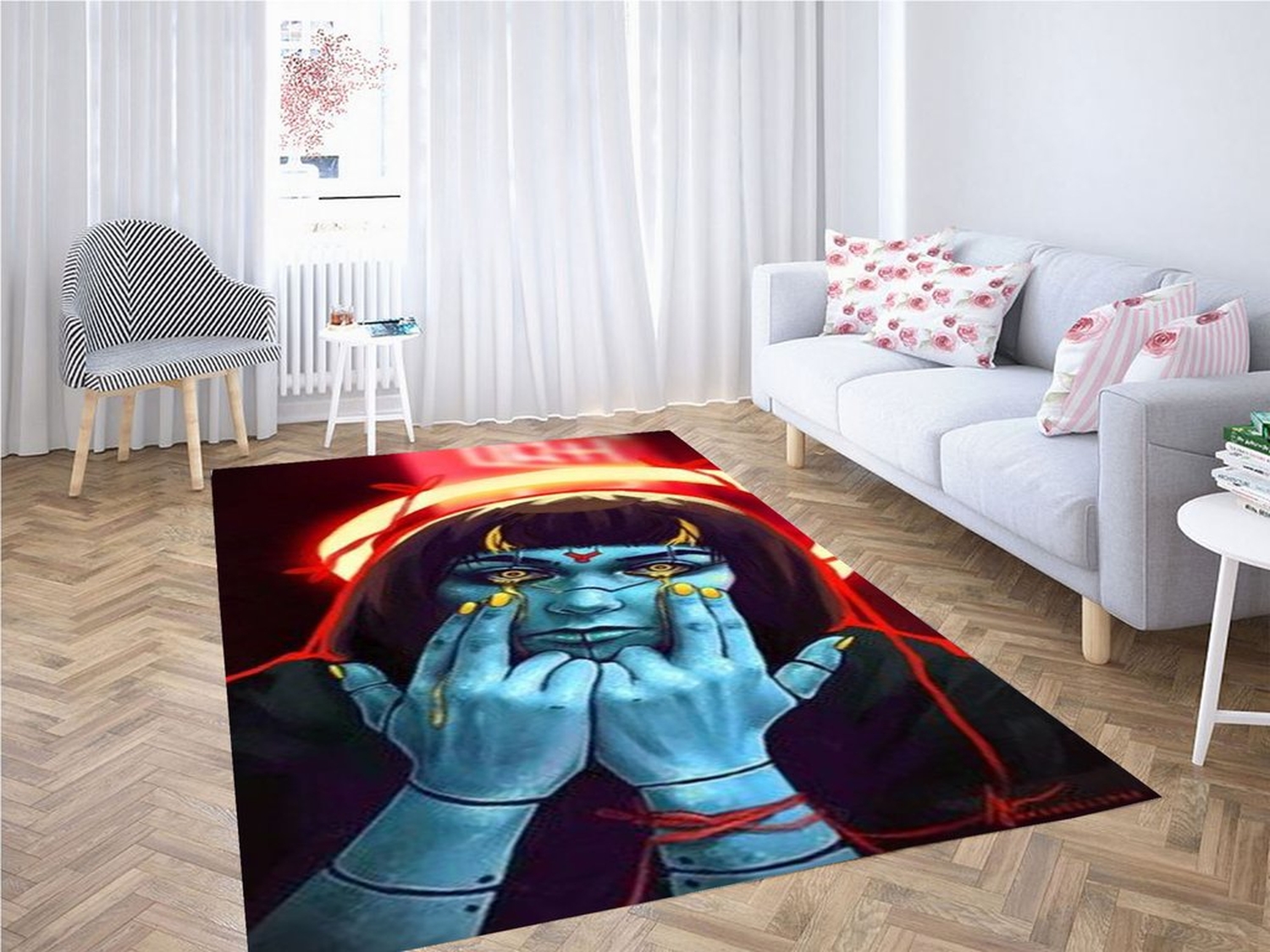 Cyberpunk Art Angel Living Room Modern Carpet Rug - Unique Anime Apparel for Fans