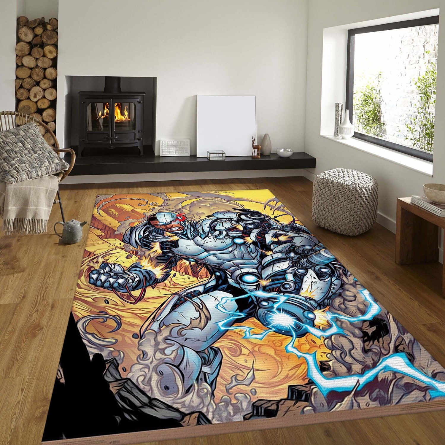 Cyborg Battle Rug – Custom Size And Printing - Unique Anime Apparel for Fans