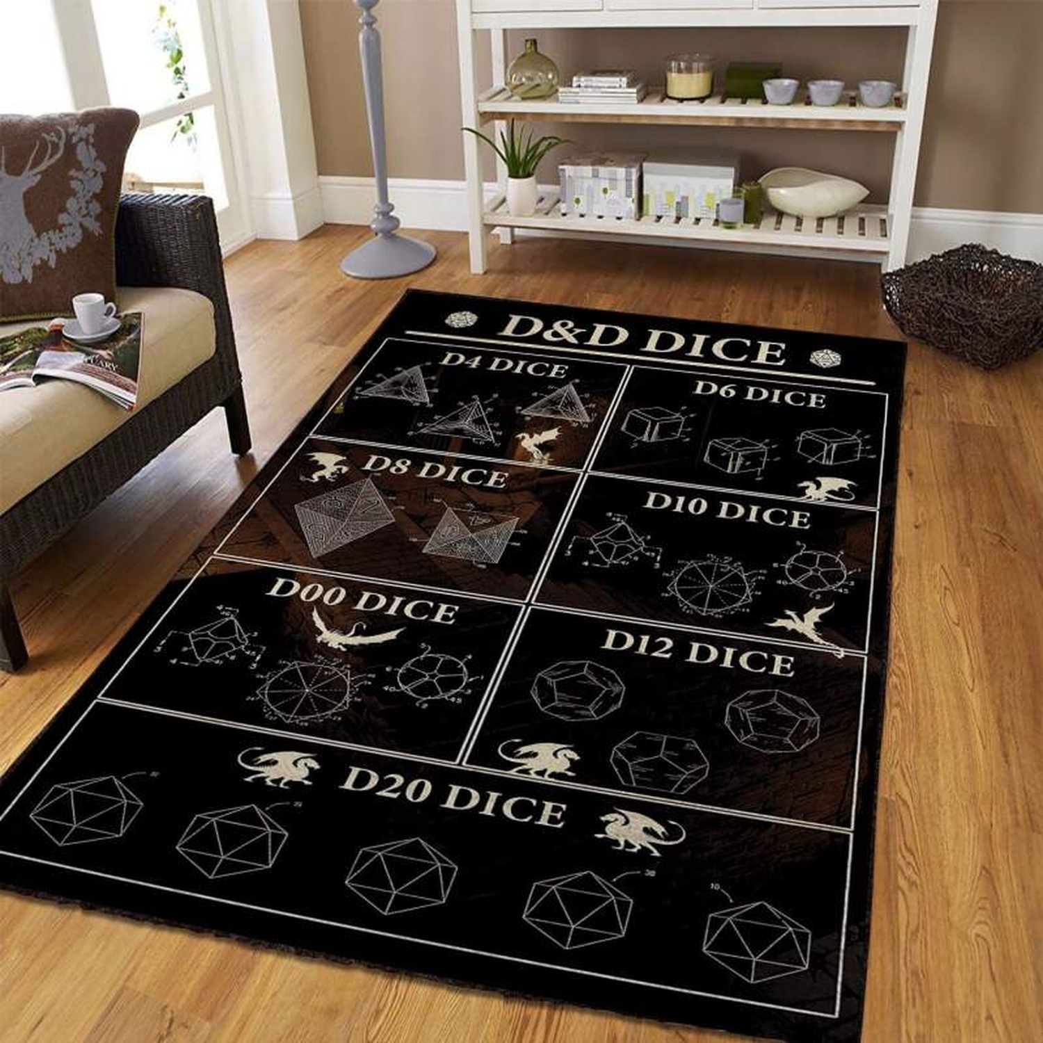 D&ampd Dice Area Rug - Unique Anime Apparel for Fans