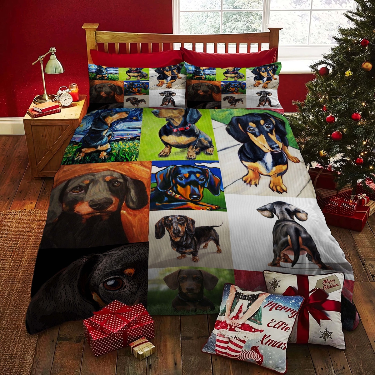Dachshund Bed Sheets Duvet Cover Bedding Set Great Gifts For Birthday Christmas Thanksgiving - Unique Anime Apparel for Fans