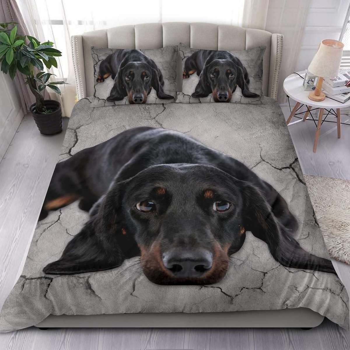 Dachshund Bedding Set Bed Sheets Spread Duvet Cover Bedding Set - Unique Anime Apparel for Fans