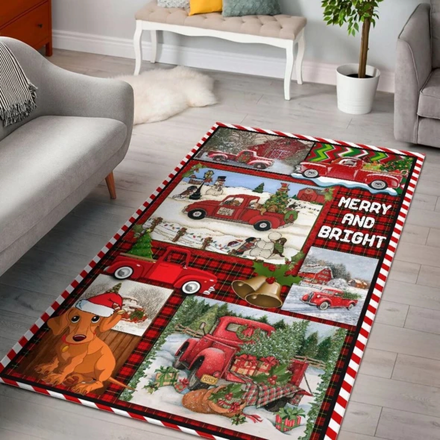 Dachshund Christmas Area Rug - Unique Anime Apparel for Fans