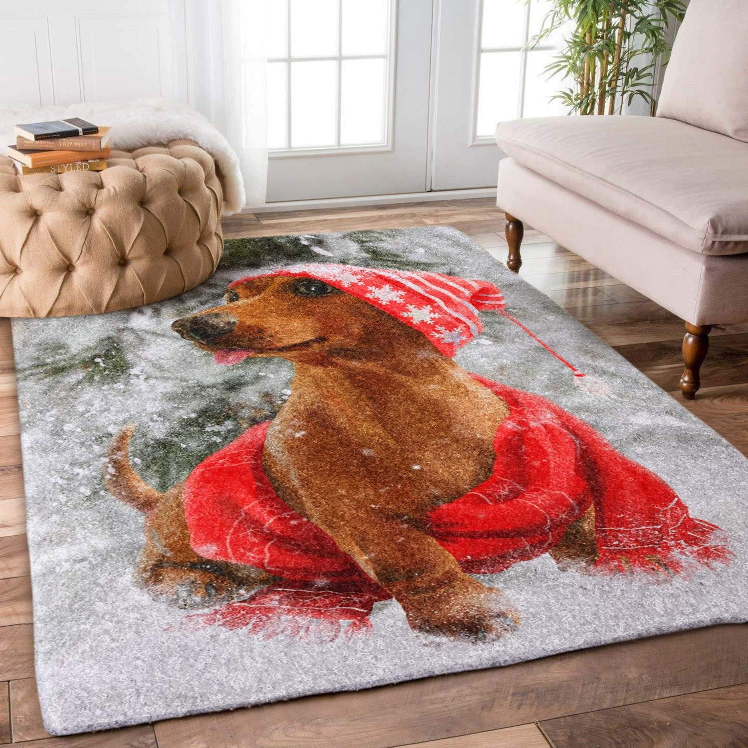 Dachshund Christmas Limited Edition Rug - Unique Anime Apparel for Fans