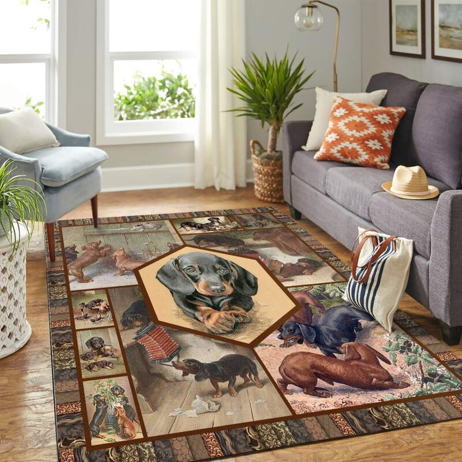 Dachshund Quilt Copy Mk Carpet Area Rug - Unique Anime Apparel for Fans