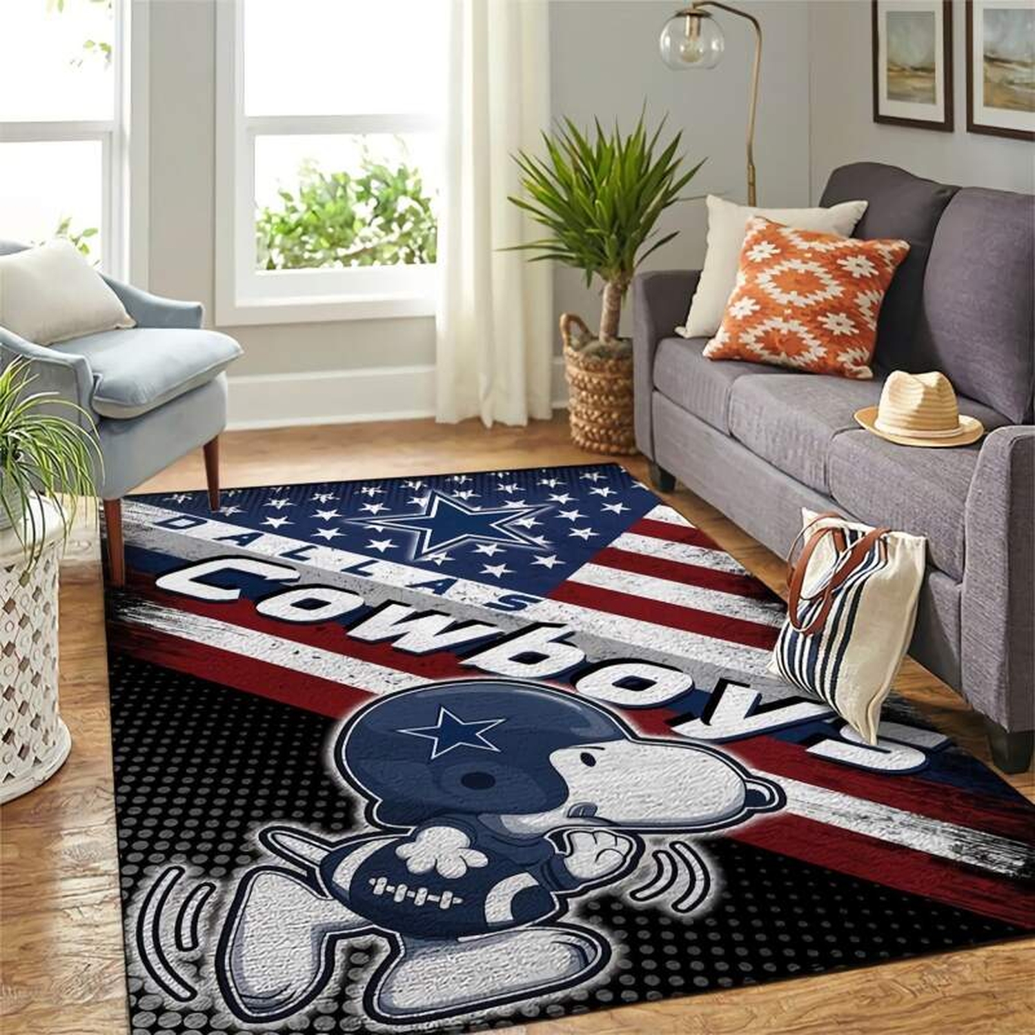 Dallas Cowboys Snoopy Nfl Decorative Floor Rug - Unique Anime Apparel for Fans