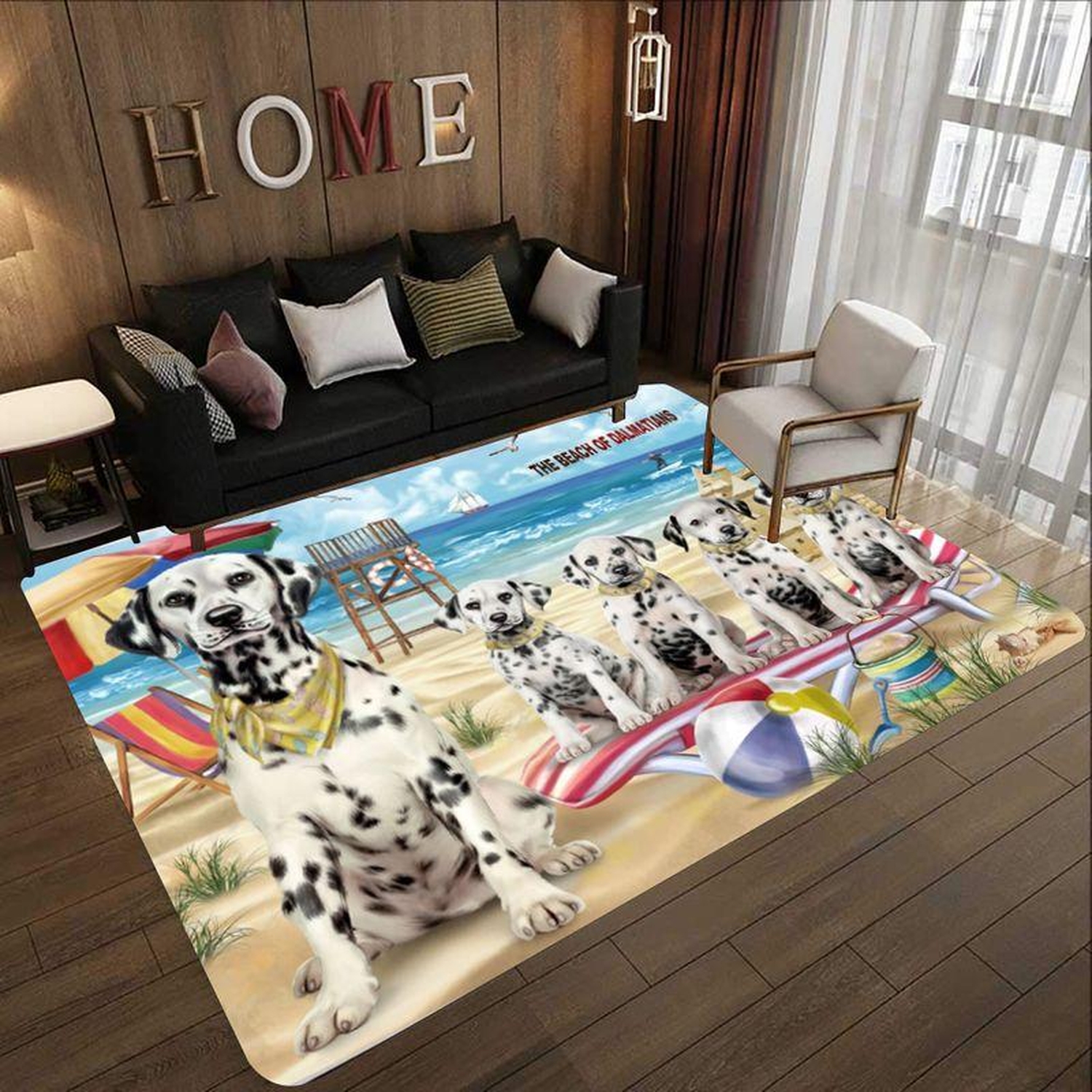Dalmatian And Beach Rectangle Limited Edition Rug - Unique Anime Apparel for Fans