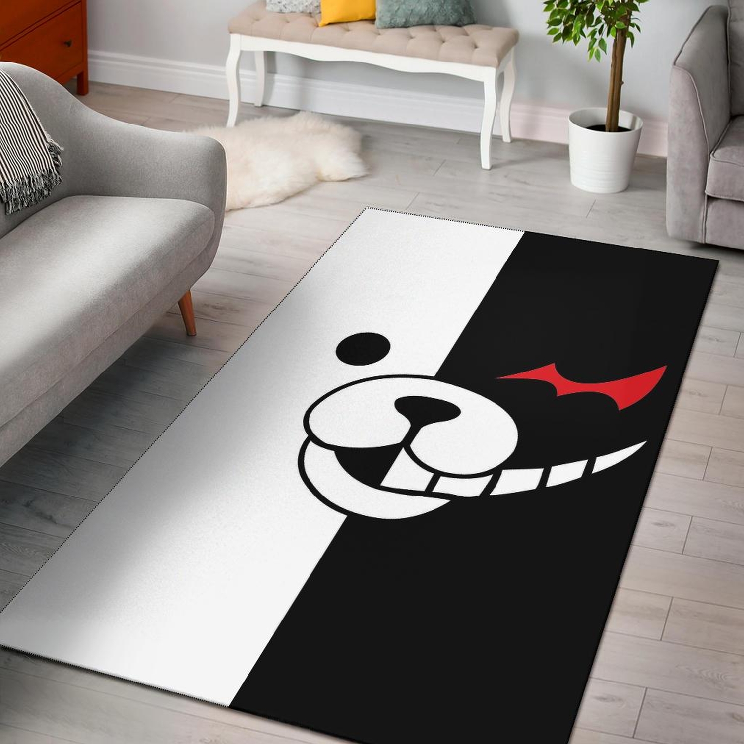 Danganronpa Monokuma Face Area Rug - Unique Anime Apparel for Fans