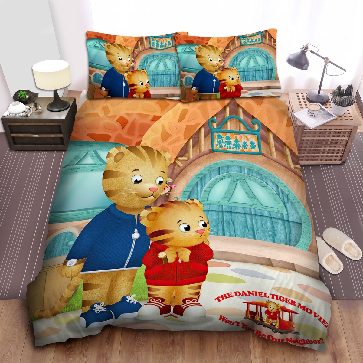 Daniel Tiger's Neighborhood Won't You Be Our Neighbor Bed Sheets Spread Comforter Duvet Cover Bedding Set - Unique Anime Apparel for Fans
