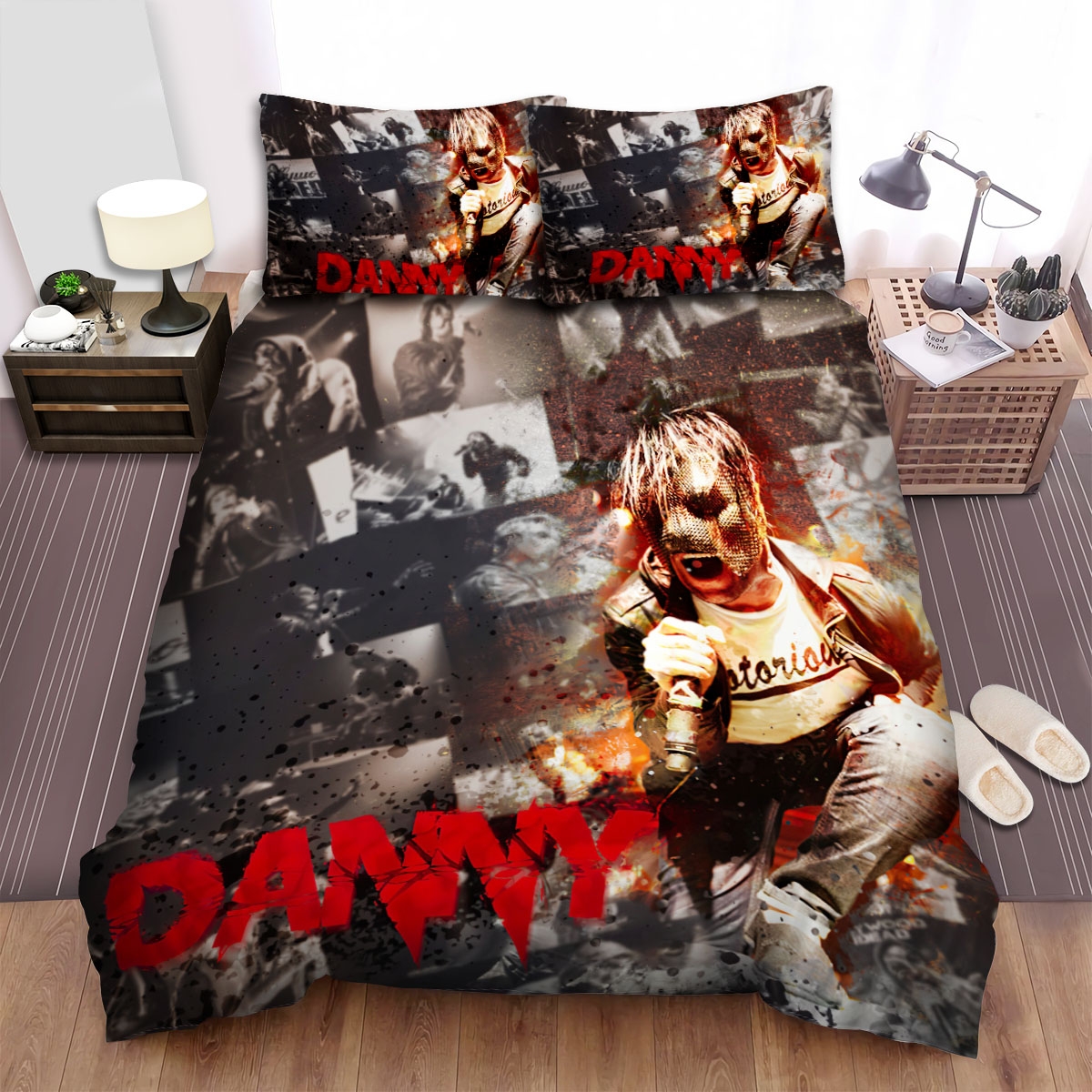 Danny On Mic Hollywood Undead Bed Sheets Spread Duvet Cover Bedding Set - Unique Anime Apparel for Fans