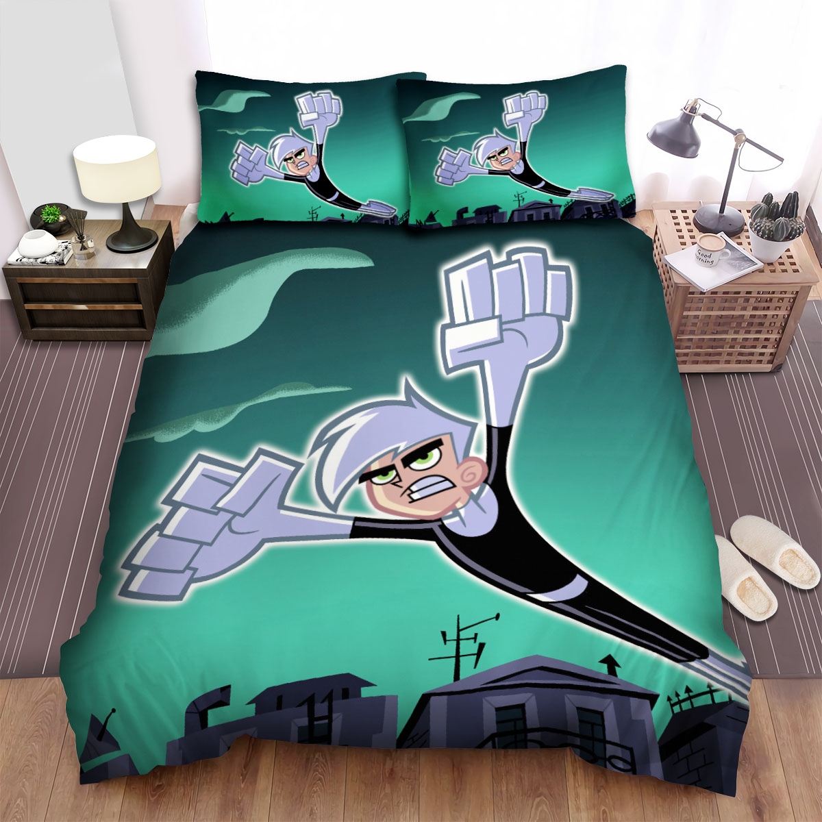 Danny Phantom Flying Bed Sheets Spread Duvet Cover Bedding Set - Unique Anime Apparel for Fans
