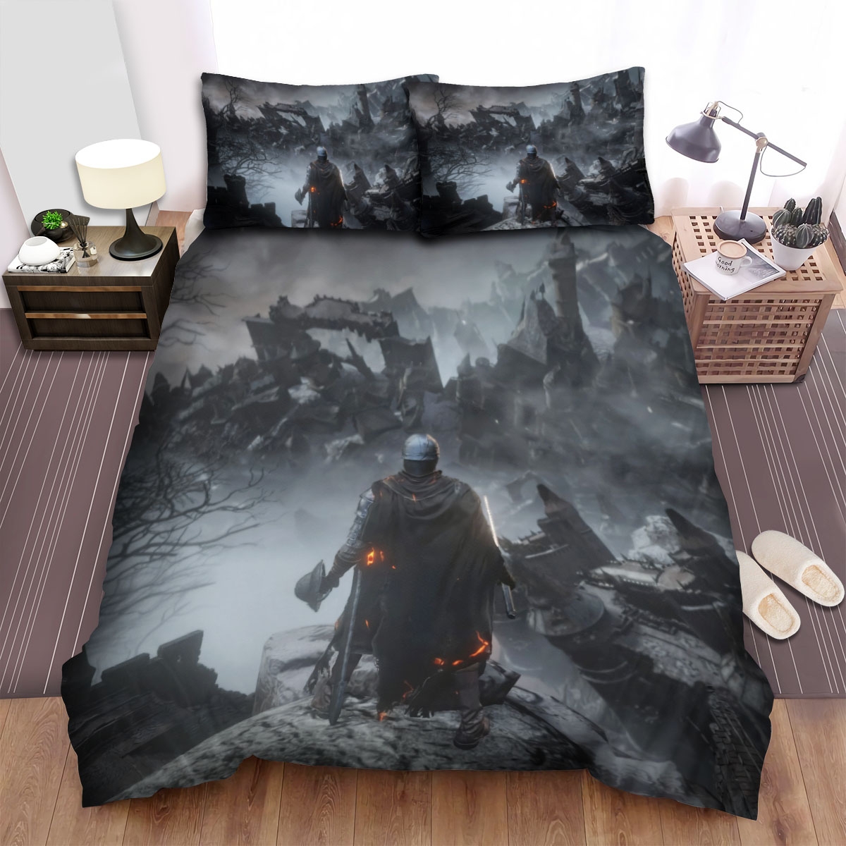 Dark Souls The Ashen One In Ringed City Bed Sheets Spread Duvet Cover Bedding Set - Unique Anime Apparel for Fans