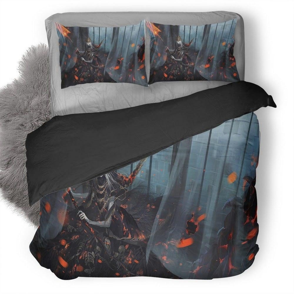Dark Souls The Devourer Of Gods Duvet Cover Bedding Set - Unique Anime Apparel for Fans