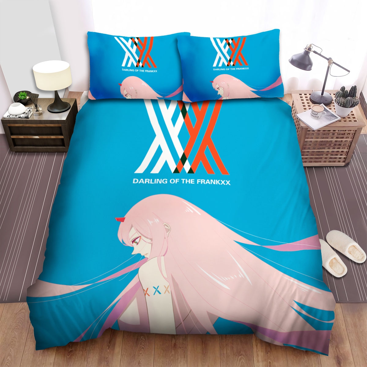Darling In The Franxx Zero Two Minimal Illustration Bed Sheets Spread Duvet Cover Bedding Set - Unique Anime Apparel for Fans