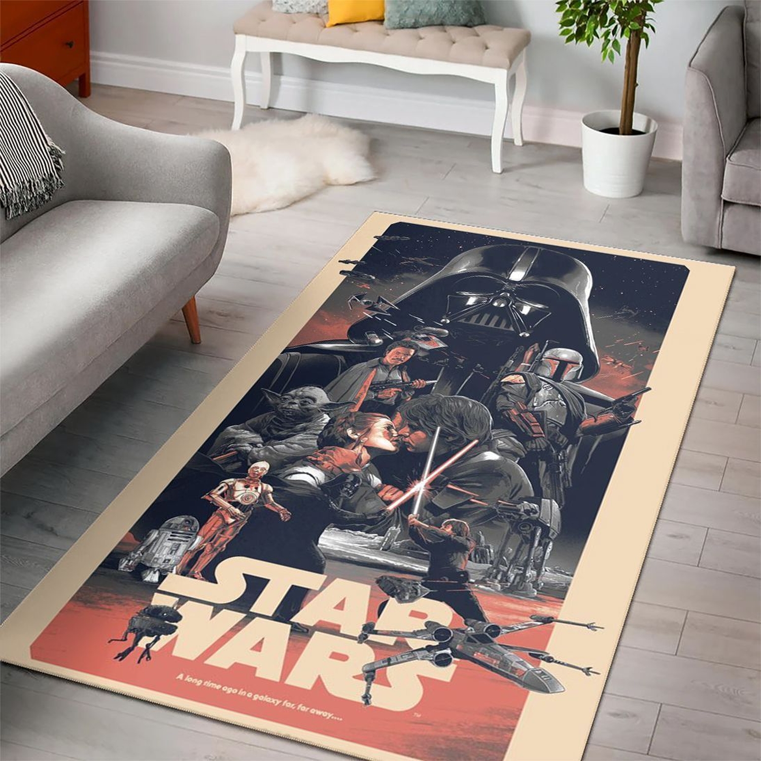 Darth Vader&#8217s Lightsaber Star Wars Rug &#8211 Custom Size And Printing - Unique Anime Apparel for Fans