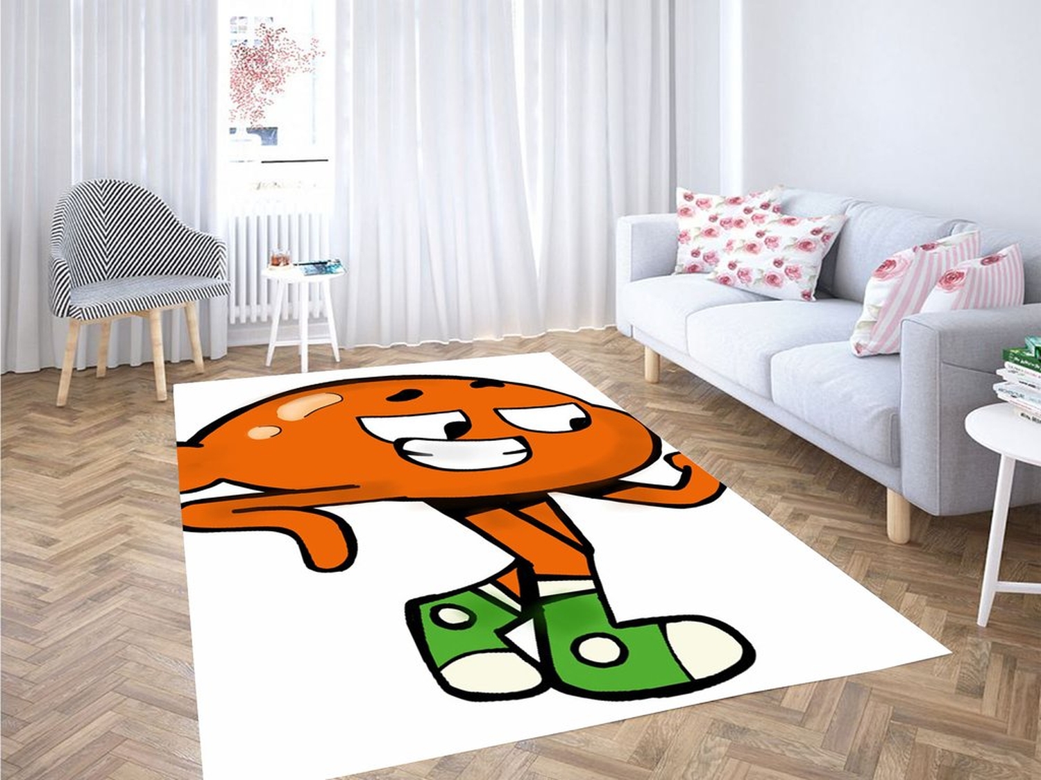 Darwin Watterson Cool Living Room Modern Carpet Rug - Unique Anime Apparel for Fans
