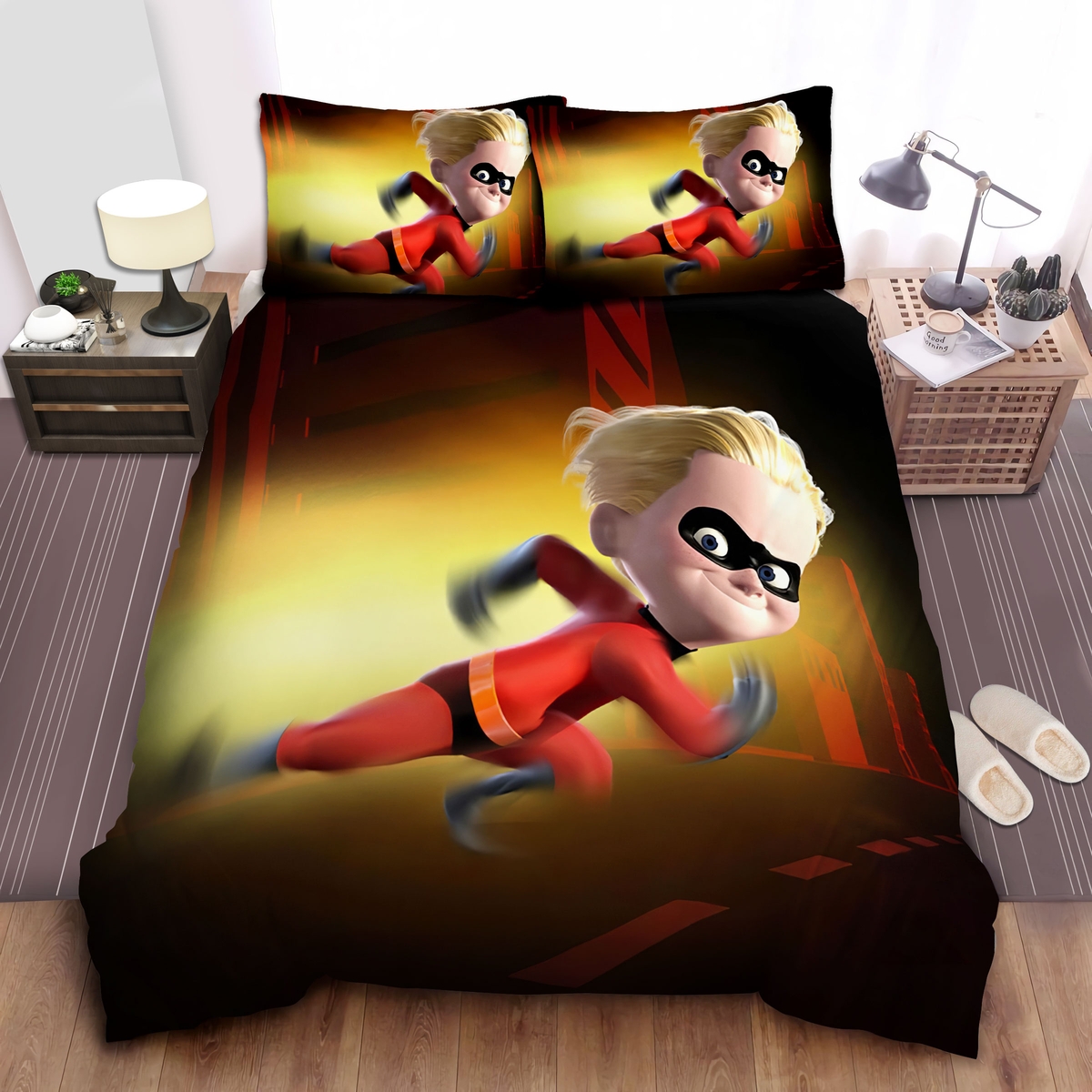 Dash Parr In The Incredibles Movie Poster Bed Sheets Spread Duvet Cover Bedding Set - Unique Anime Apparel for Fans
