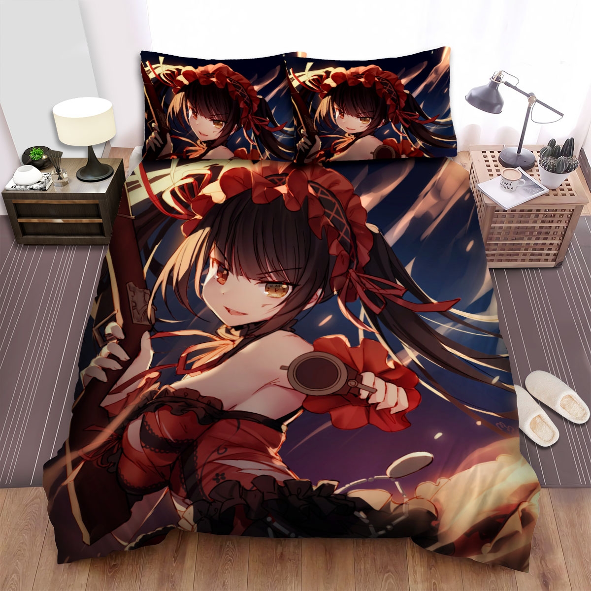 Date A Live Kurumi Tokisaki In The Battle Bed Sheets Spread Duvet Cover Bedding Set - Unique Anime Apparel for Fans