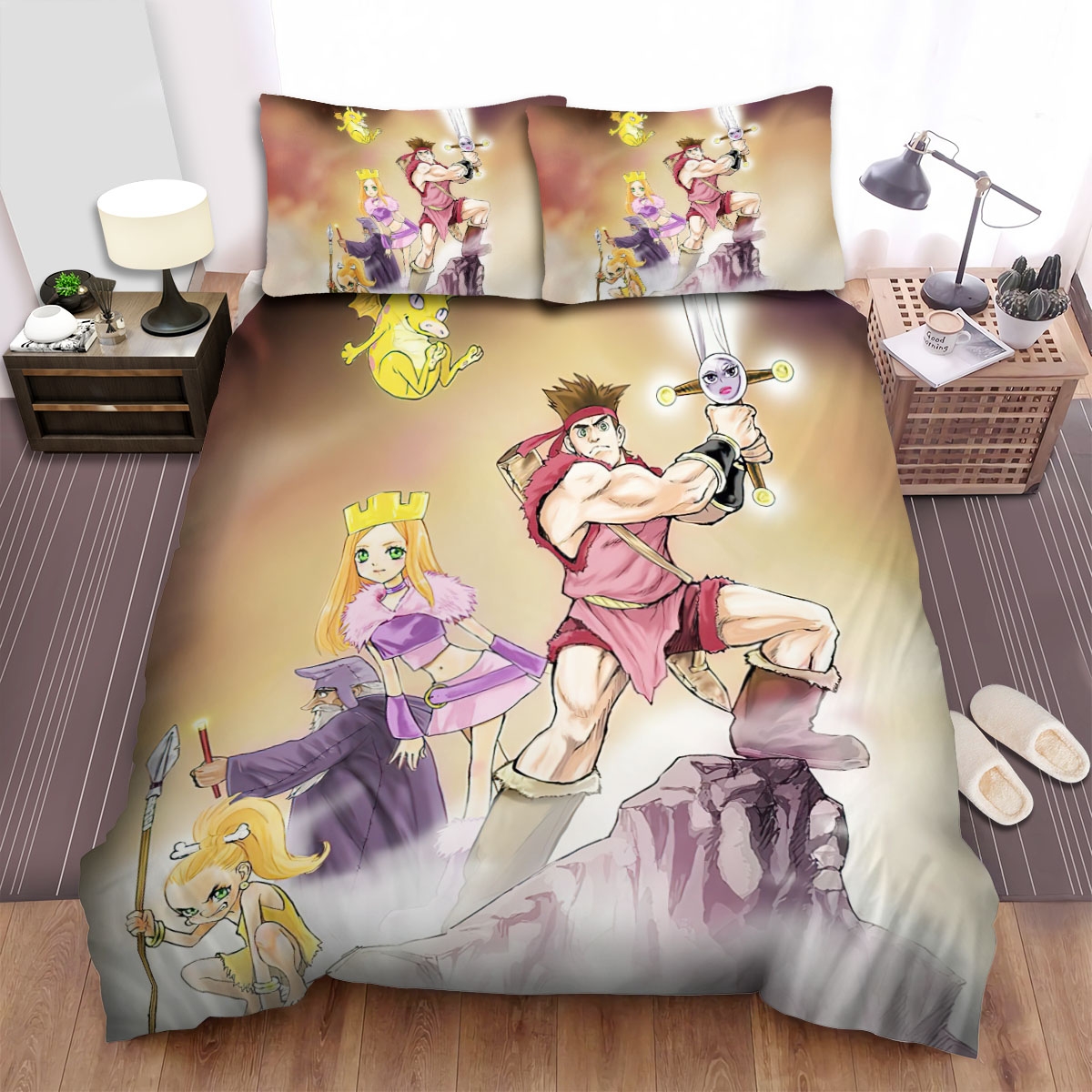 Dave The Barbarian In The Battle Bed Sheets Spread Duvet Cover Bedding Set - Unique Anime Apparel for Fans