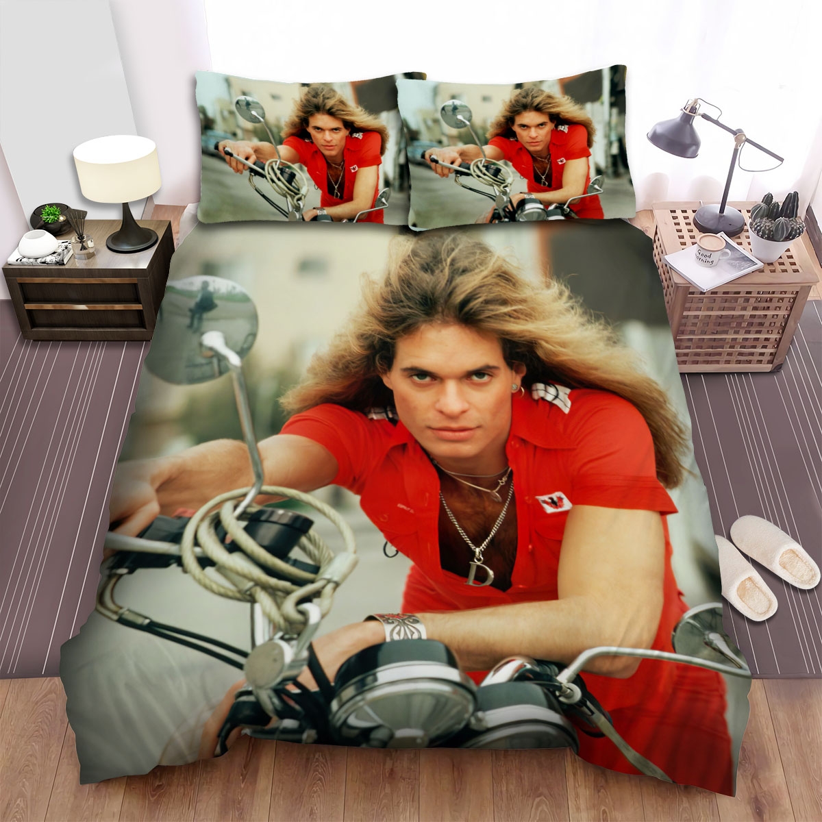 David Lee Roth Photo Bed Sheets Spread Duvet Cover Bedding Set - Unique Anime Apparel for Fans