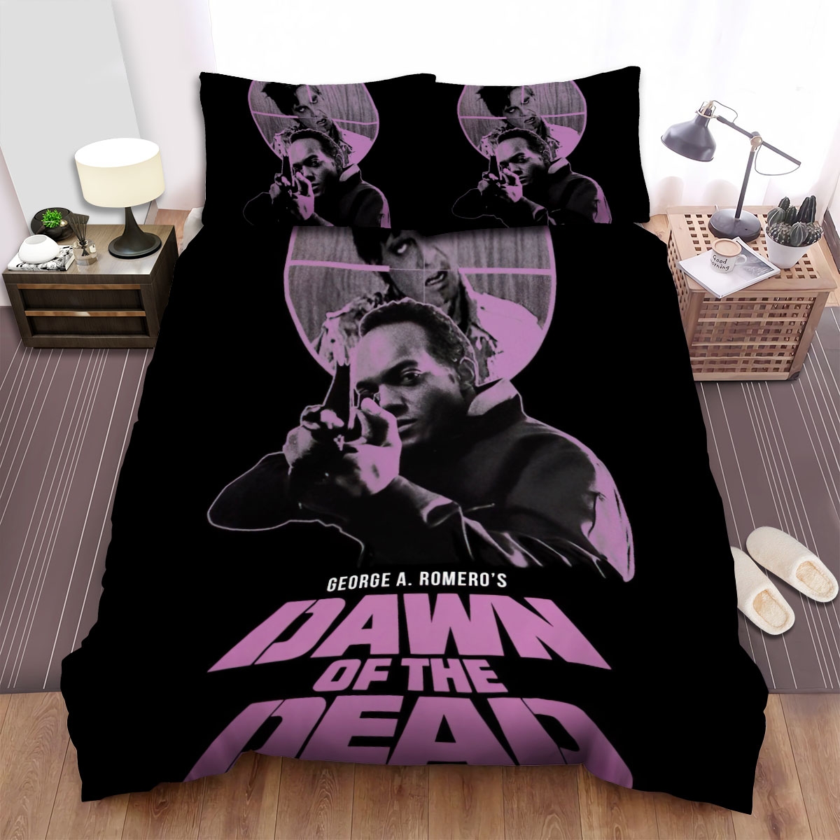 Dawn Of The Dead Movie Poster 2 Bed Sheets Spread Duvet Cover Bedding Set - Unique Anime Apparel for Fans