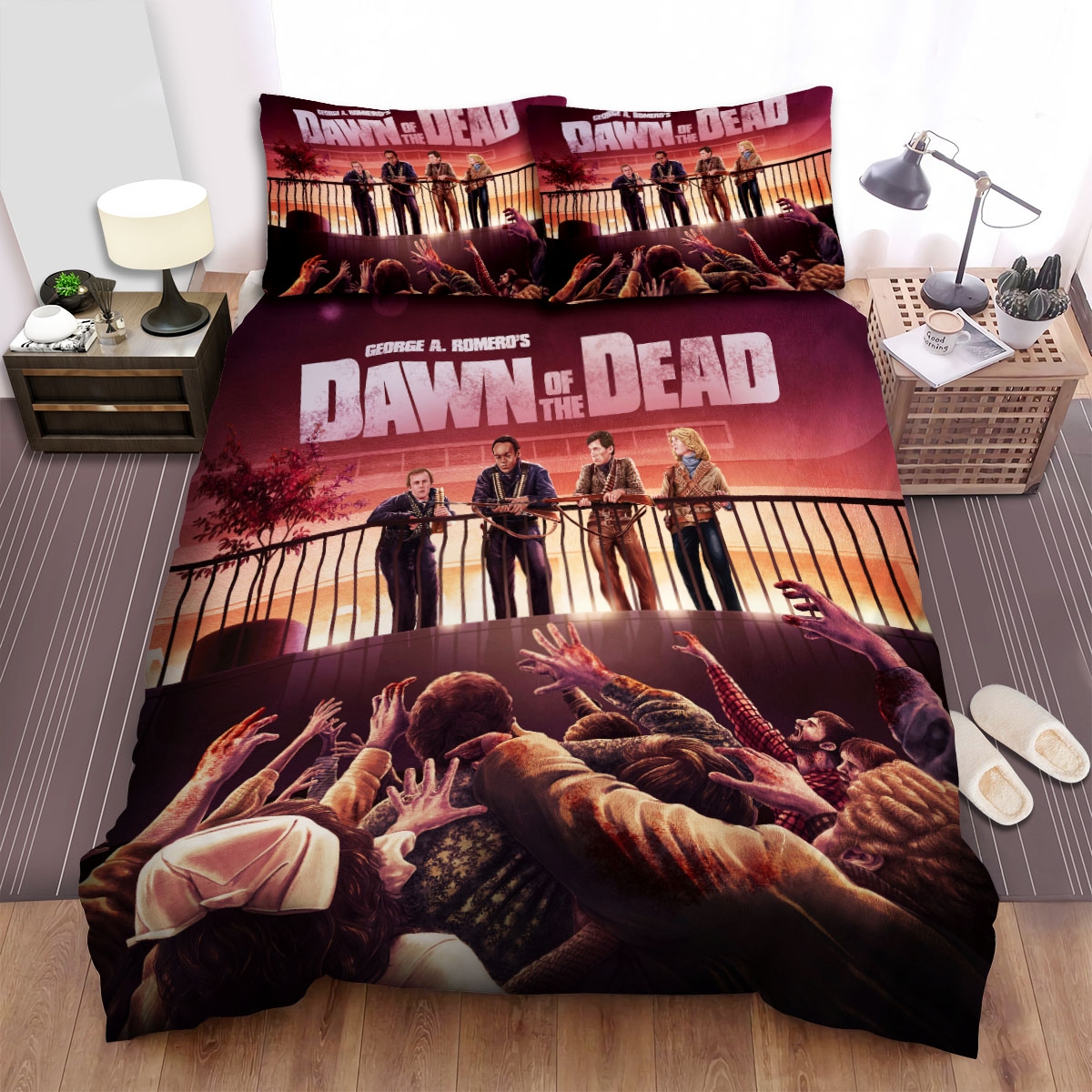 Dawn Of The Dead Movie Poster 4 Bed Sheets Spread Duvet Cover Bedding Set - Unique Anime Apparel for Fans