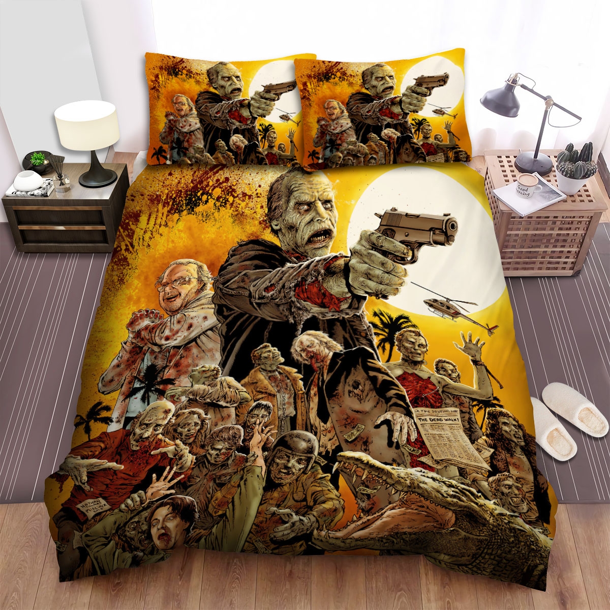 Day Of The Dead Movie Art 4 Bed Sheets Spread Duvet Cover Bedding Set - Unique Anime Apparel for Fans