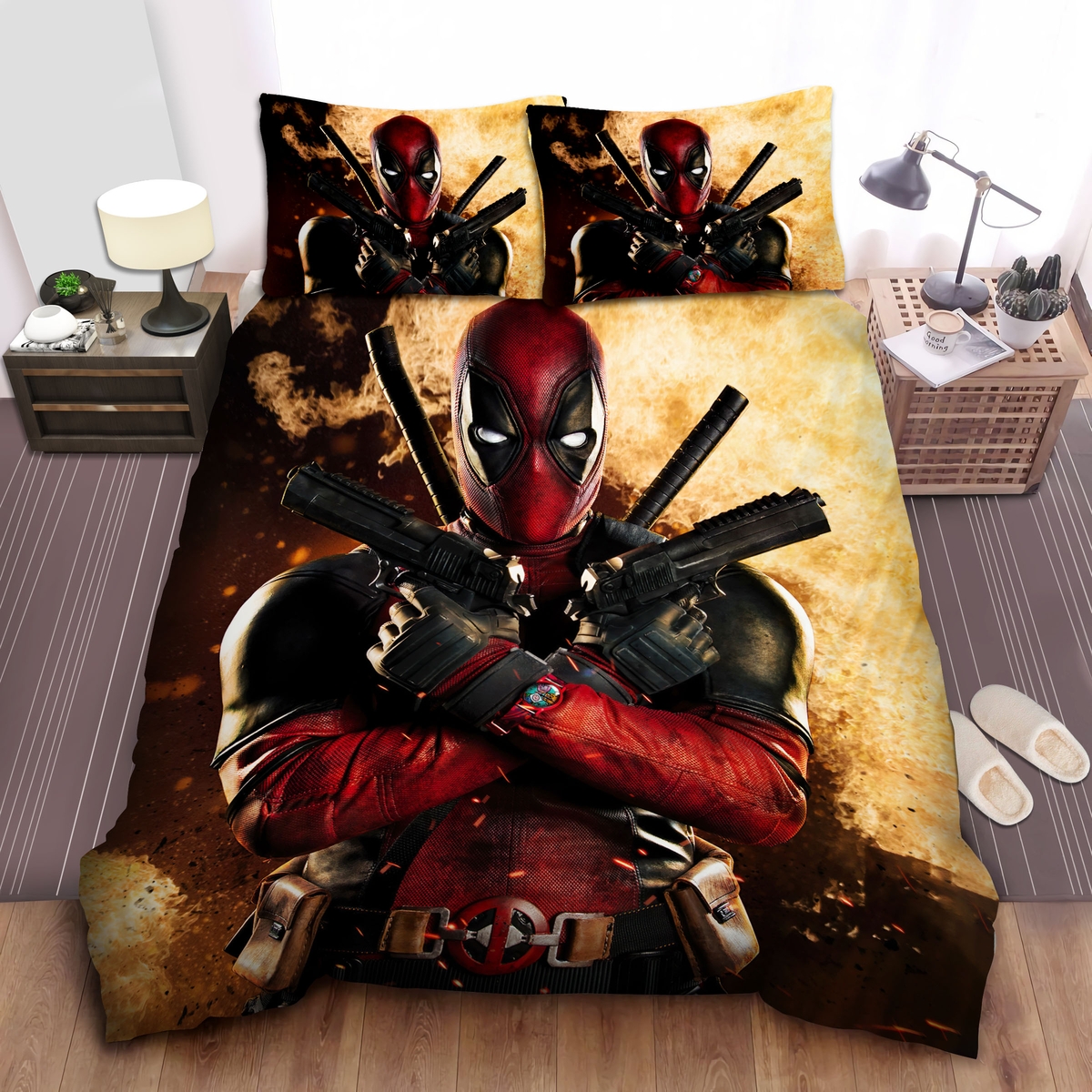 Deadpool Art Bed Sheets Spread Duvet Cover Bedding Set - Unique Anime Apparel for Fans