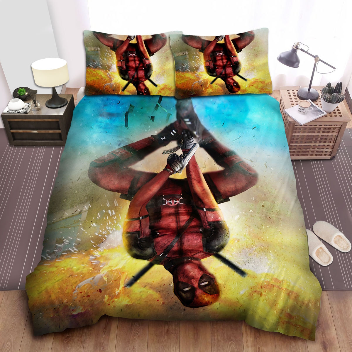 Deadpool Comic Bed Sheets Spread Duvet Cover Bedding Set - Unique Anime Apparel for Fans