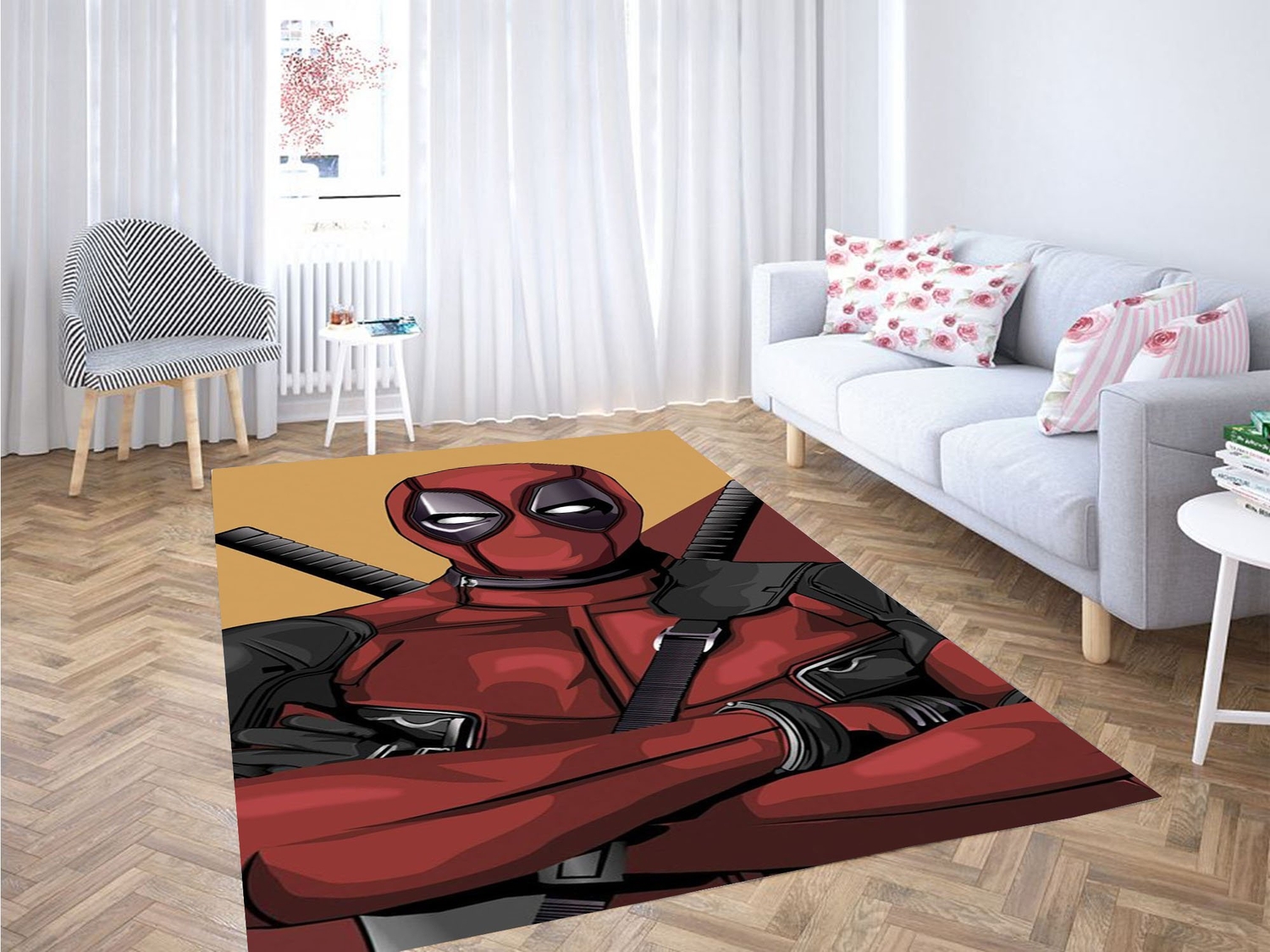 Deadpool Graffiti Carpet Rug - Unique Anime Apparel for Fans